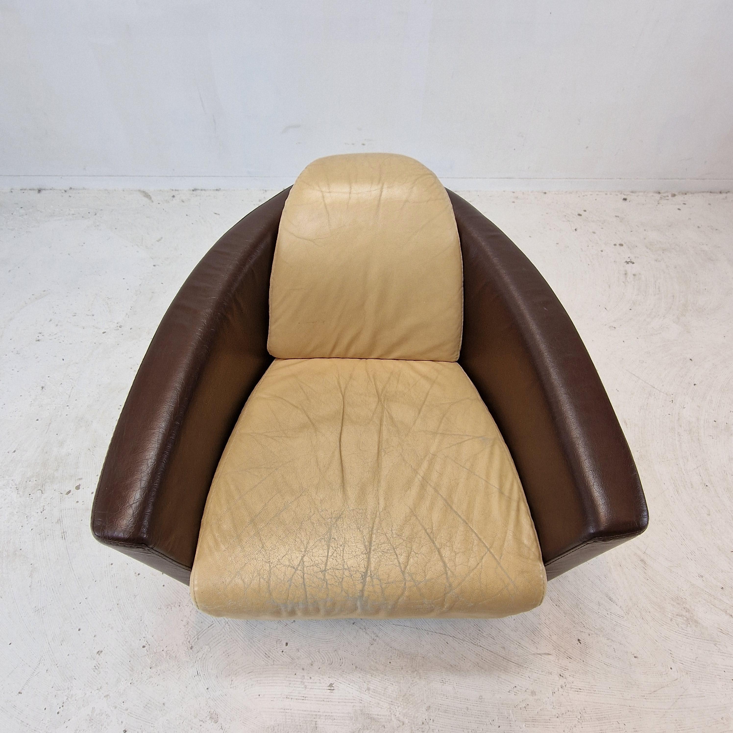Mid Century Set of 2 Calia Club or Lounge Chairs, Italy 1980's For Sale 11