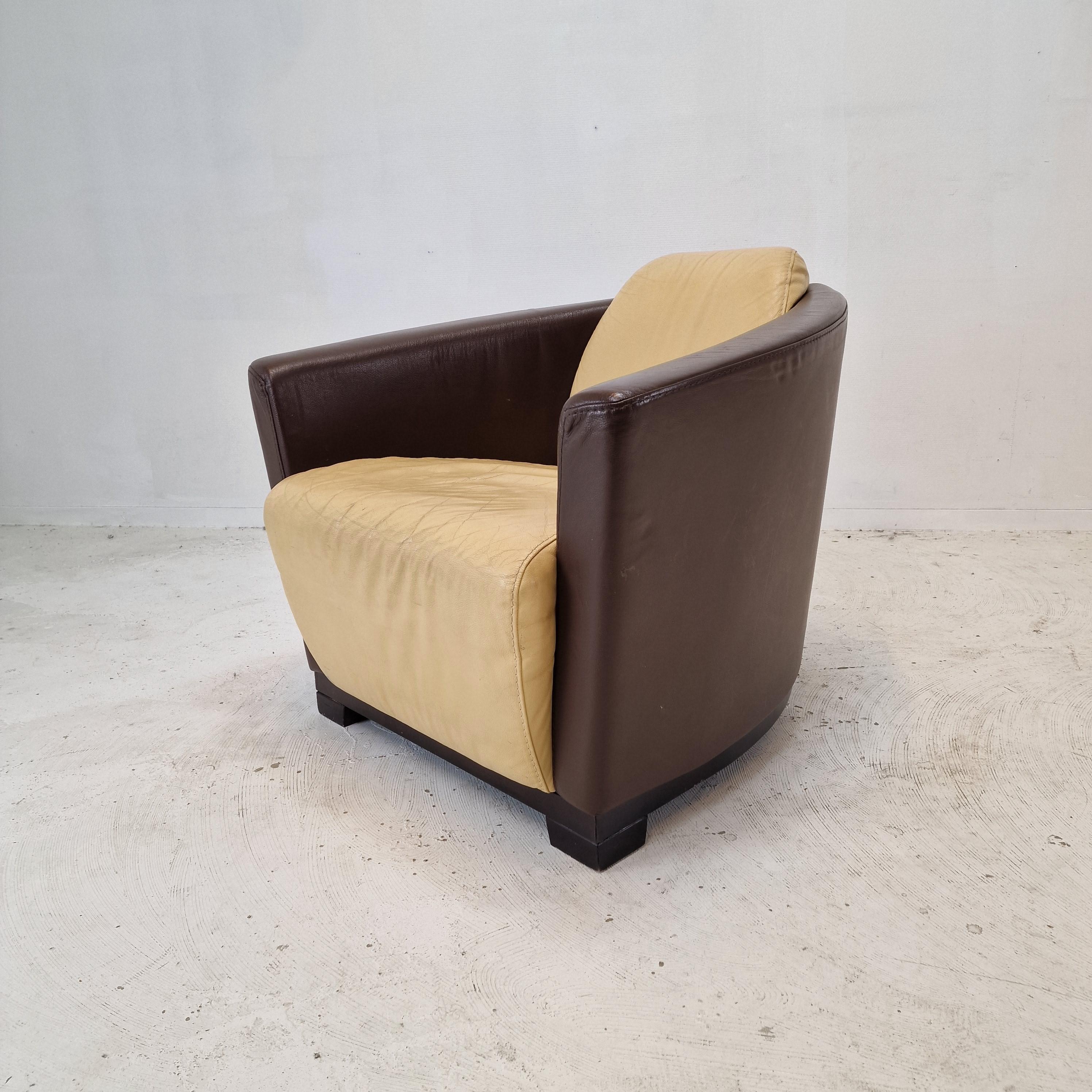 Italian Mid Century Set of 2 Calia Club or Lounge Chairs, Italy 1980's For Sale