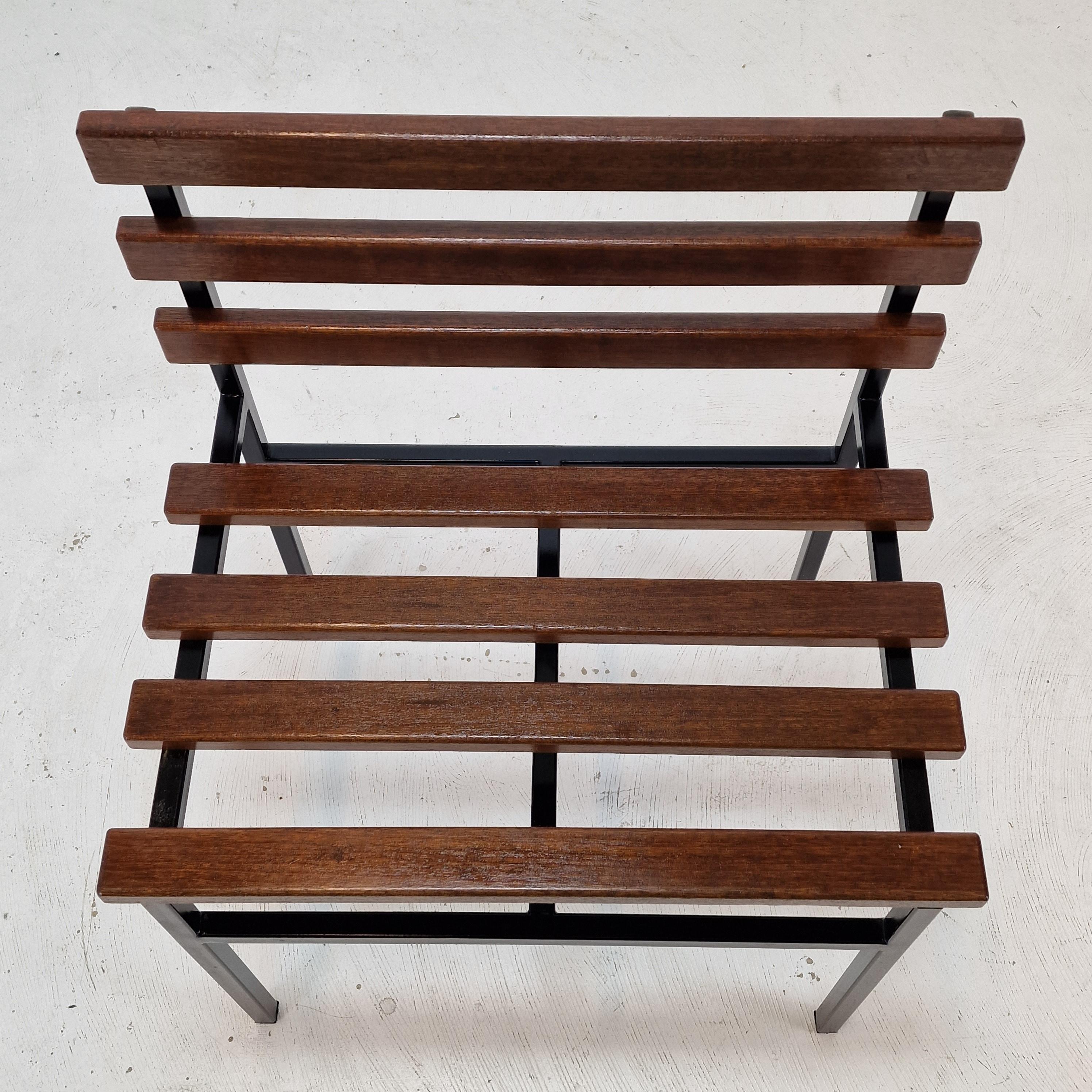 Midcentury Set of 2 Chairs or Benches in Teak, Italy, 1960s For Sale 4
