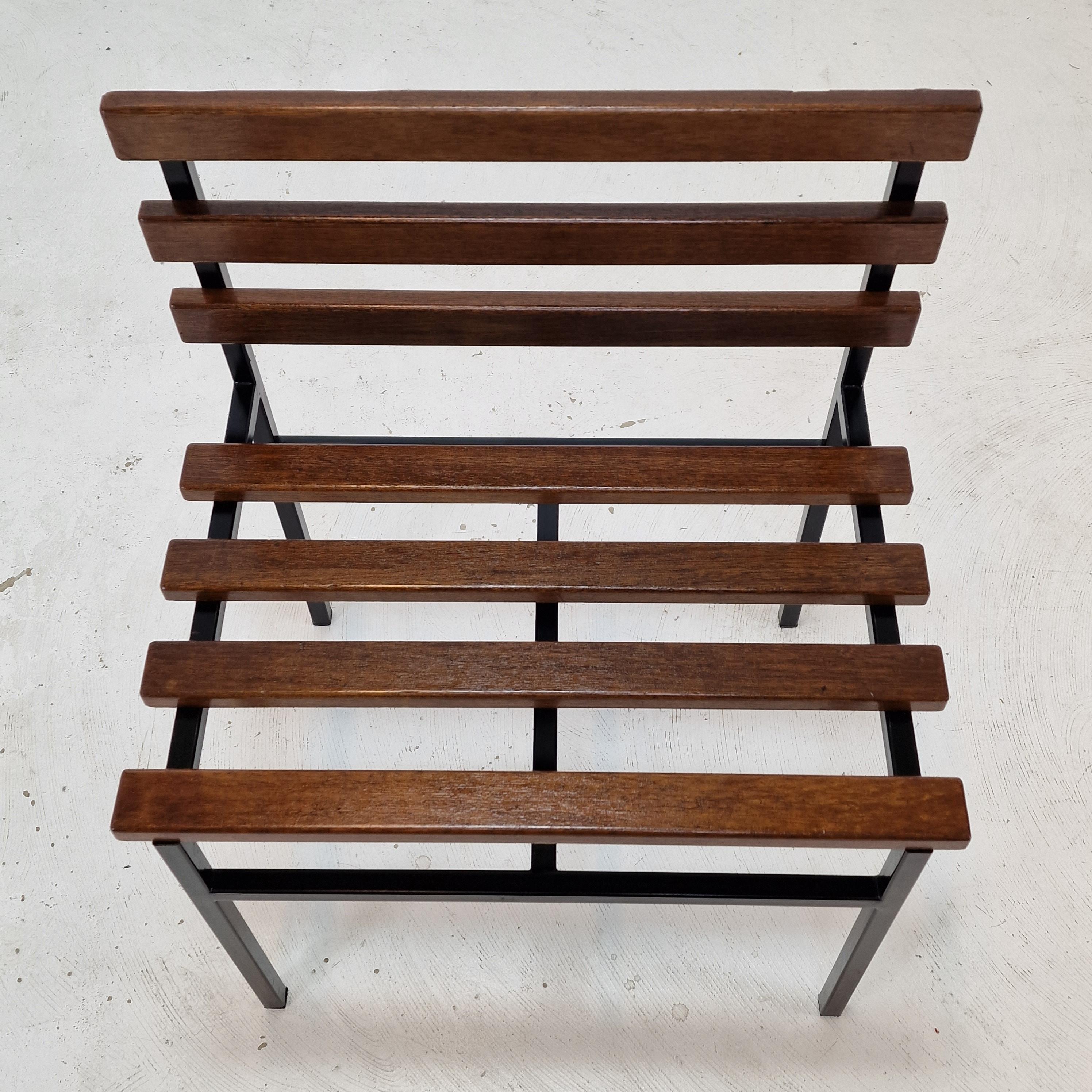 Midcentury Set of 2 Chairs or Benches in Teak, Italy, 1960s For Sale 5