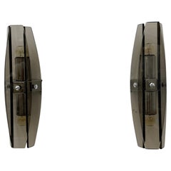 Set di 2 lampade da parete Veca in vetro della metà del secolo scorso, anni '70