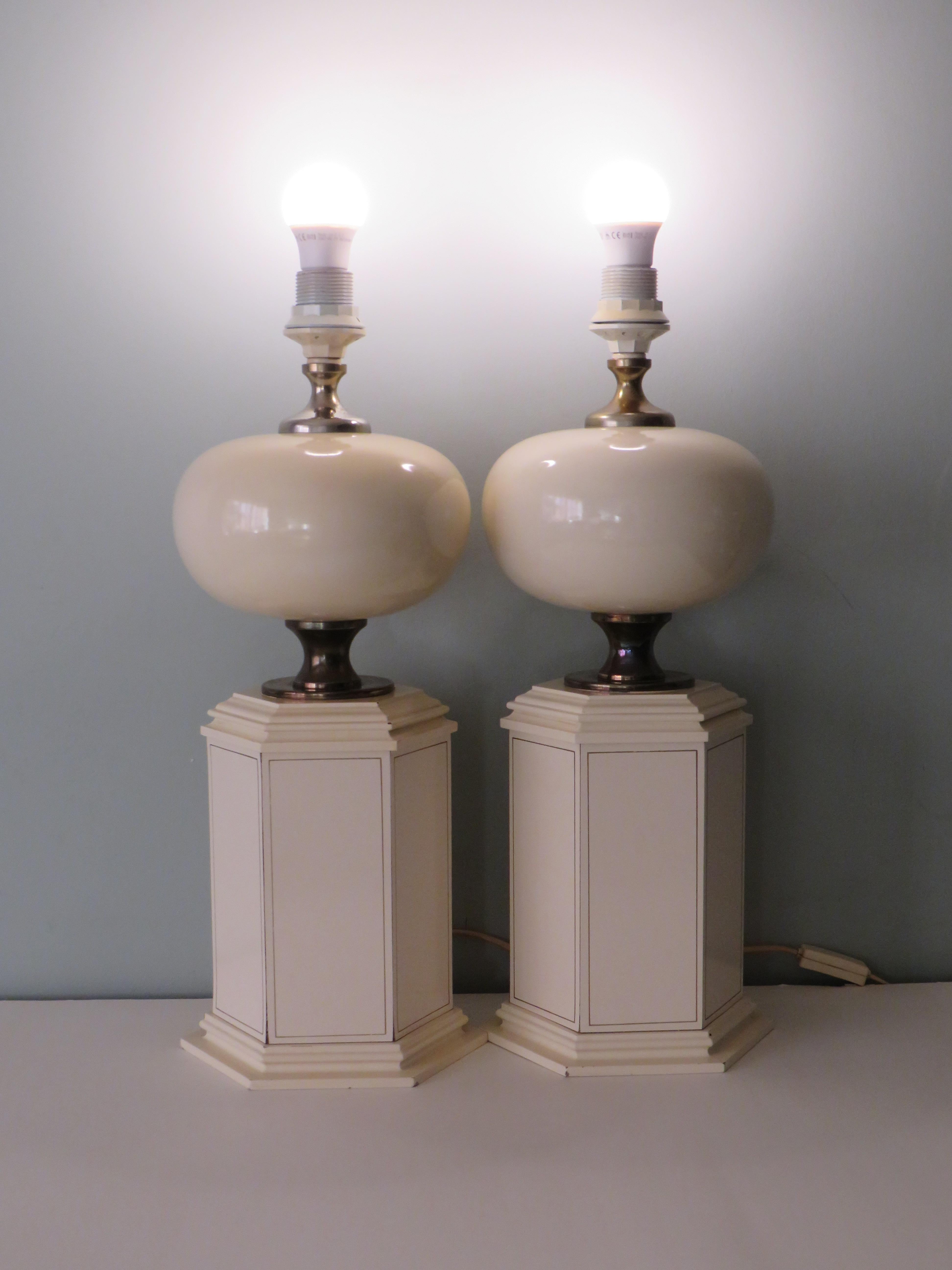 Mid Century Set of 2 Table Lamps by Maison Le Dauphin, France 1960-1970 For Sale 5