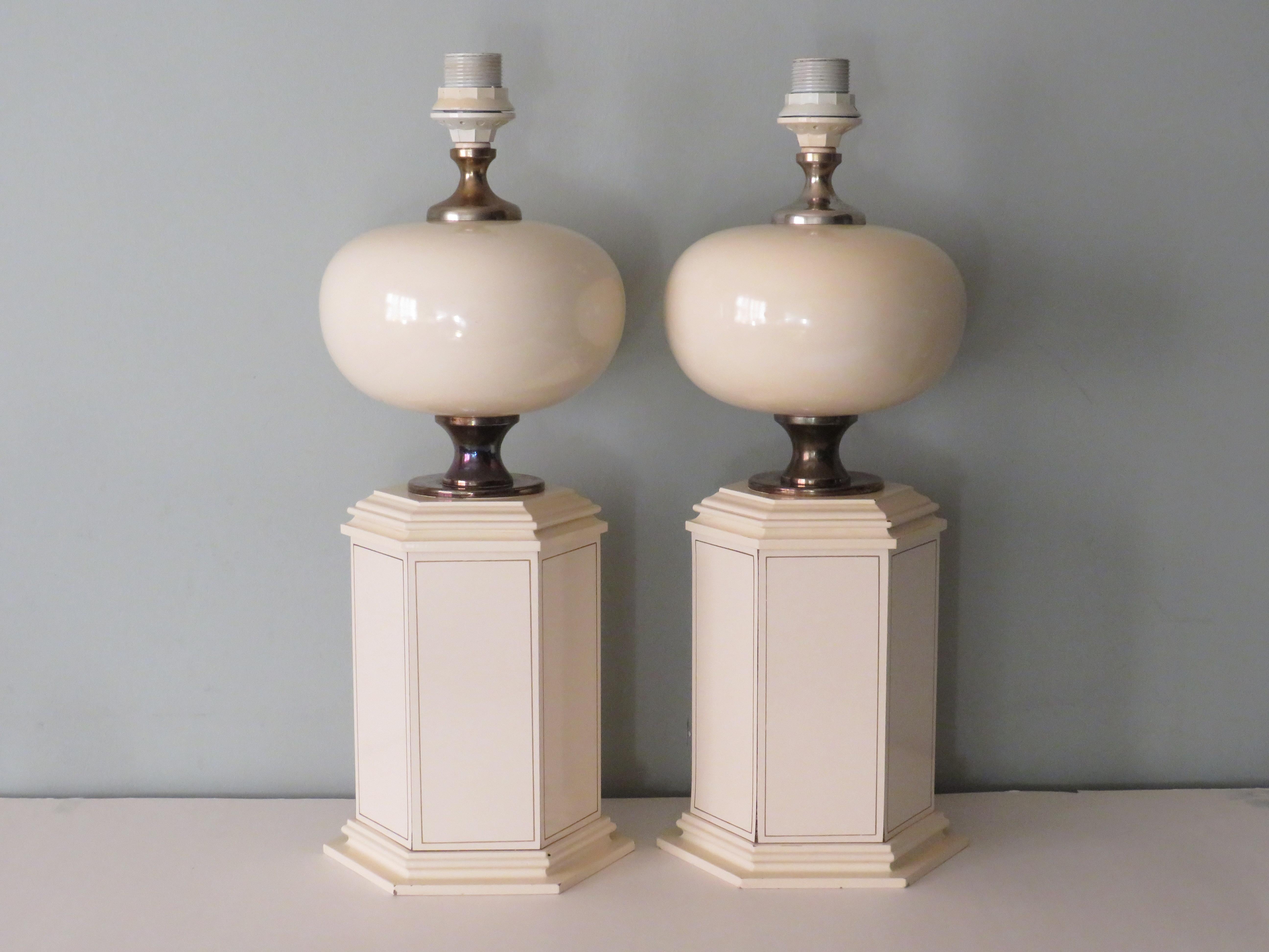 Set aus 2 Mid-Century-Tischlampen von Maison Le Dauphin, Frankreich 1960-1970 im Angebot 6