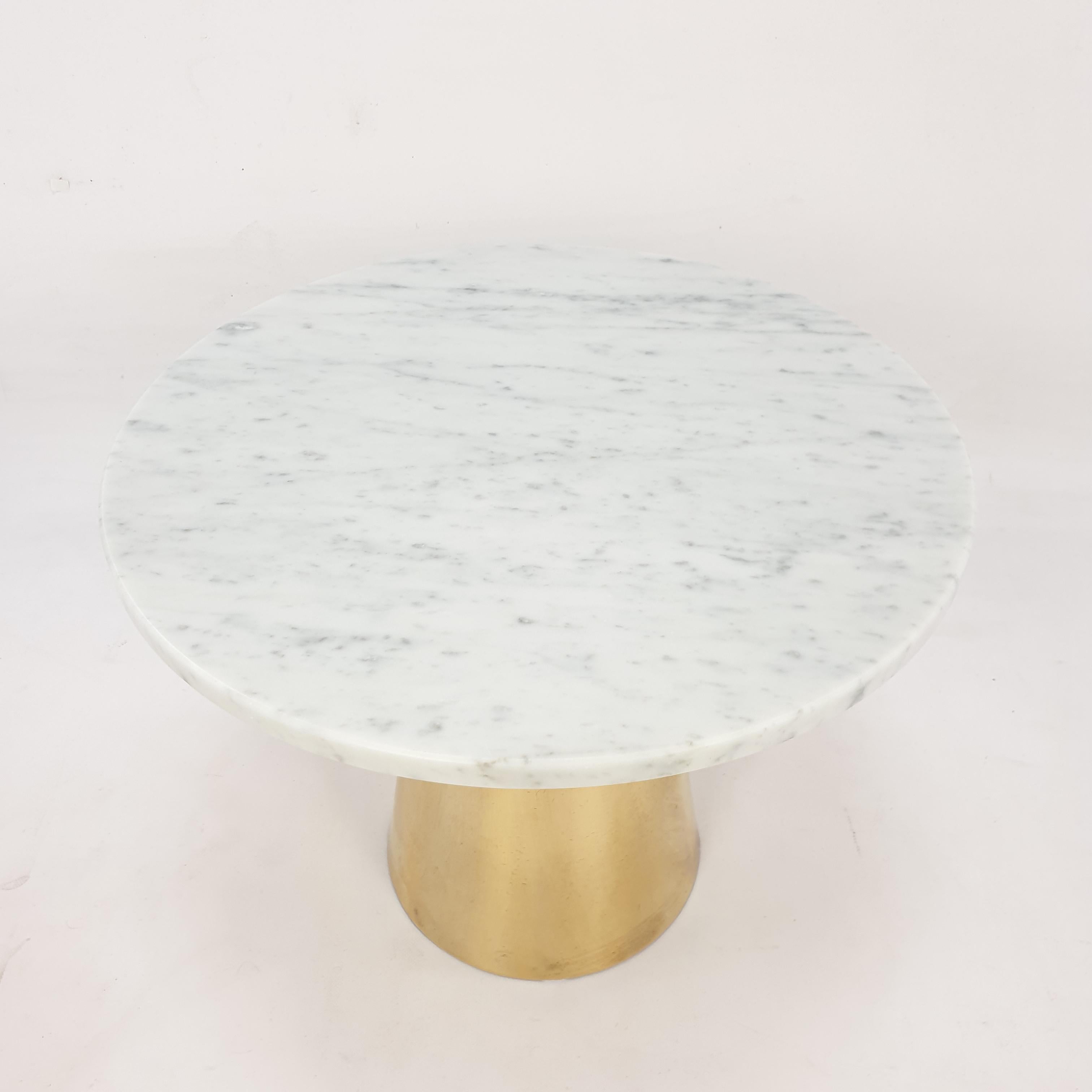 Mid-Century Set of 3 Italian Marble and Brass Tables For Sale 6