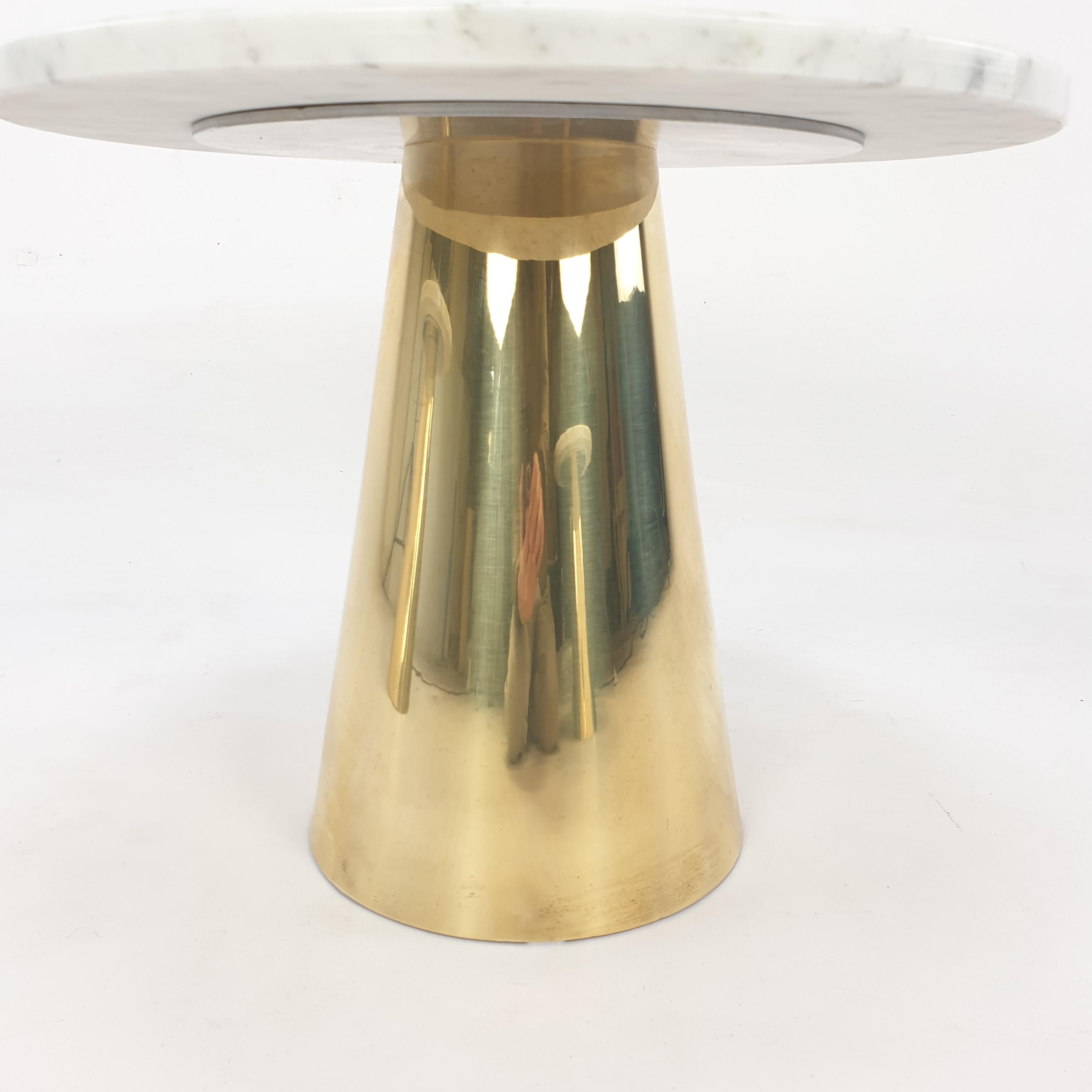 Mid-Century Set of 3 Italian Marble and Brass Tables For Sale 8