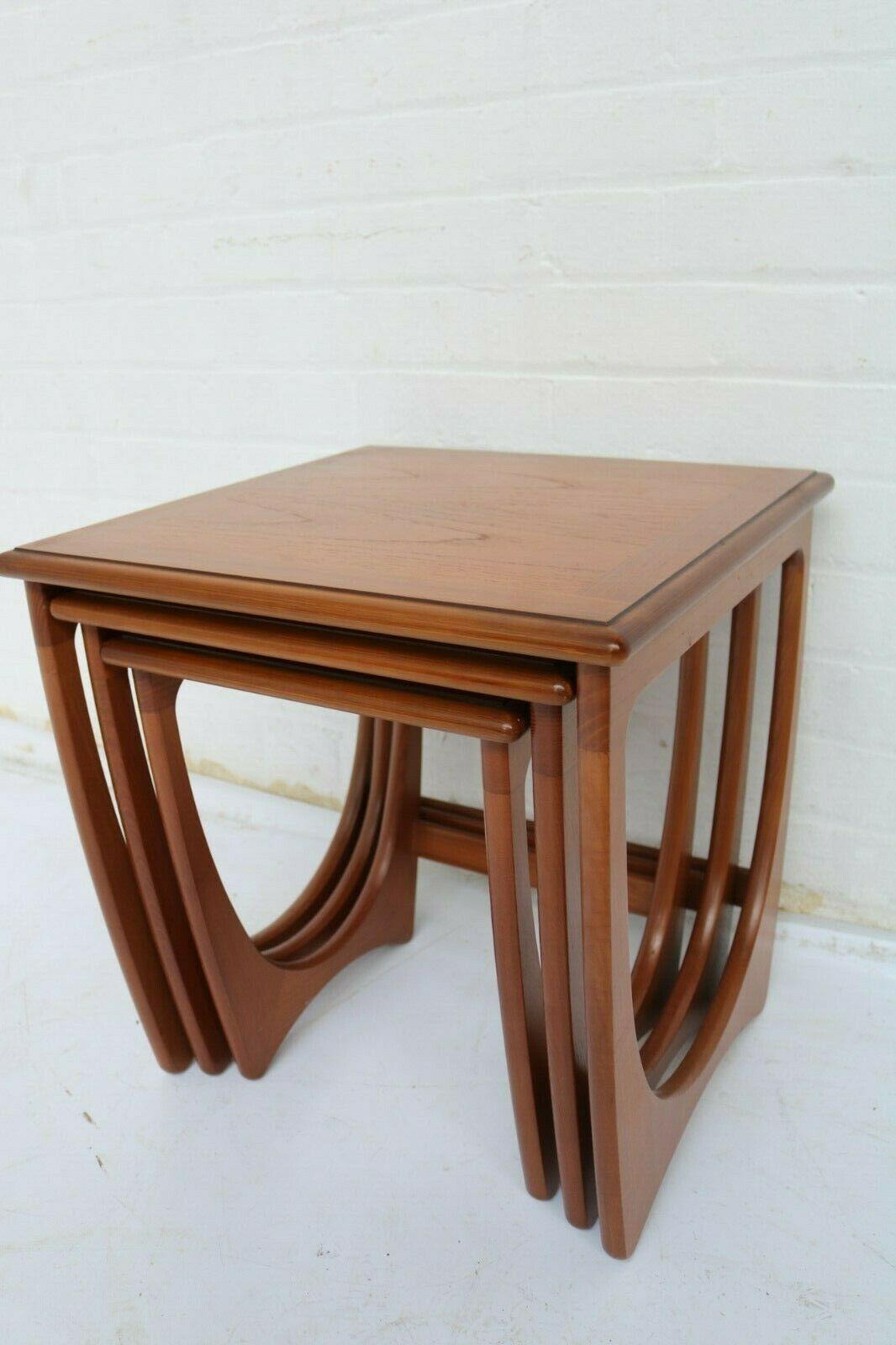 English Mid-Century Set of 3 Teak Nesting Tables Mod. Astro by Victor Wilkins for G Plan
