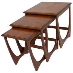 Mid-Century Set of 3 Teak Nesting Tables Mod. Astro by Victor Wilkins for G Plan