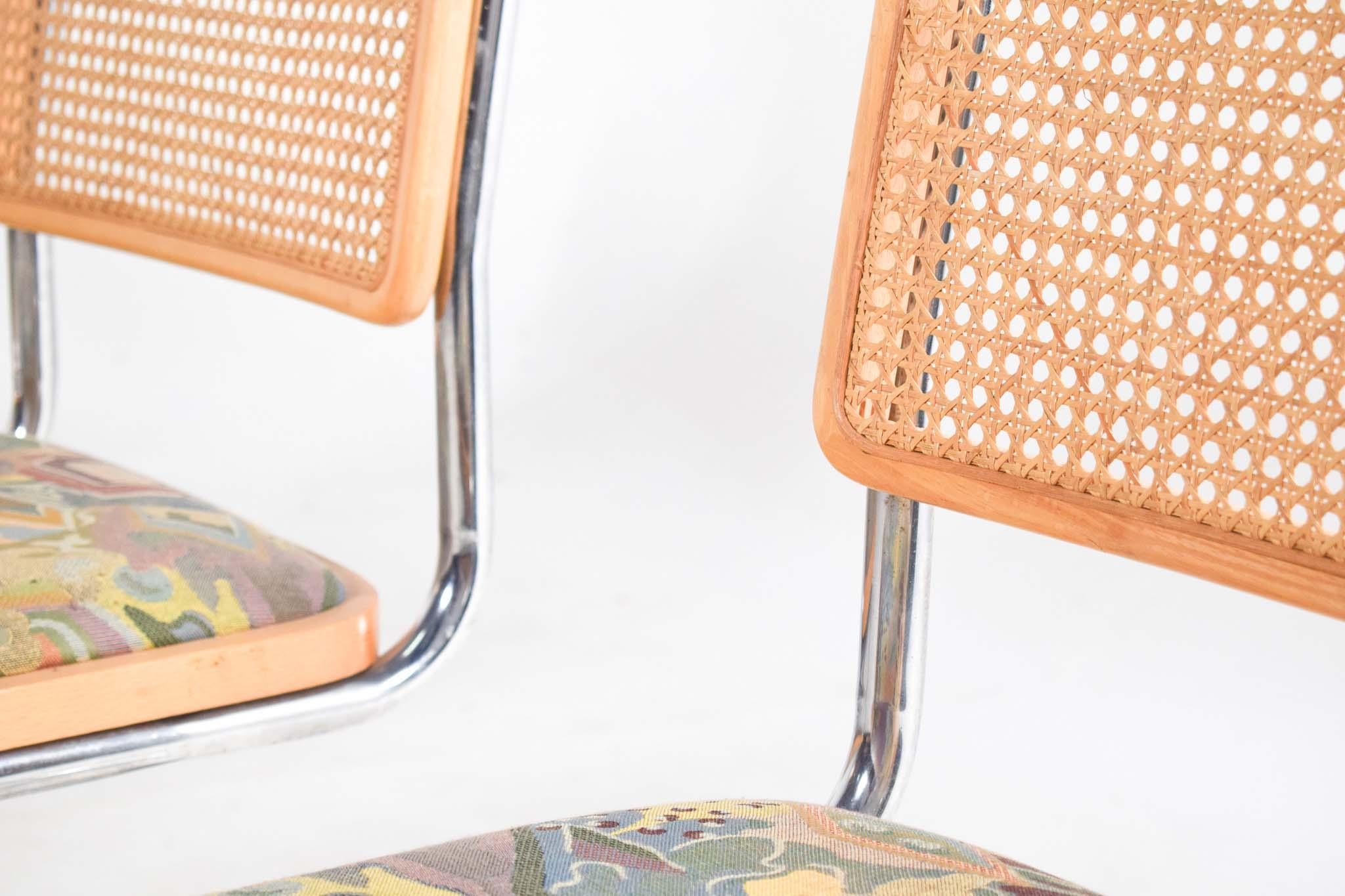 Metal Mid-Century Set of 4 Cesca Dining Chairs by Marcel Breuer for Knoll For Sale