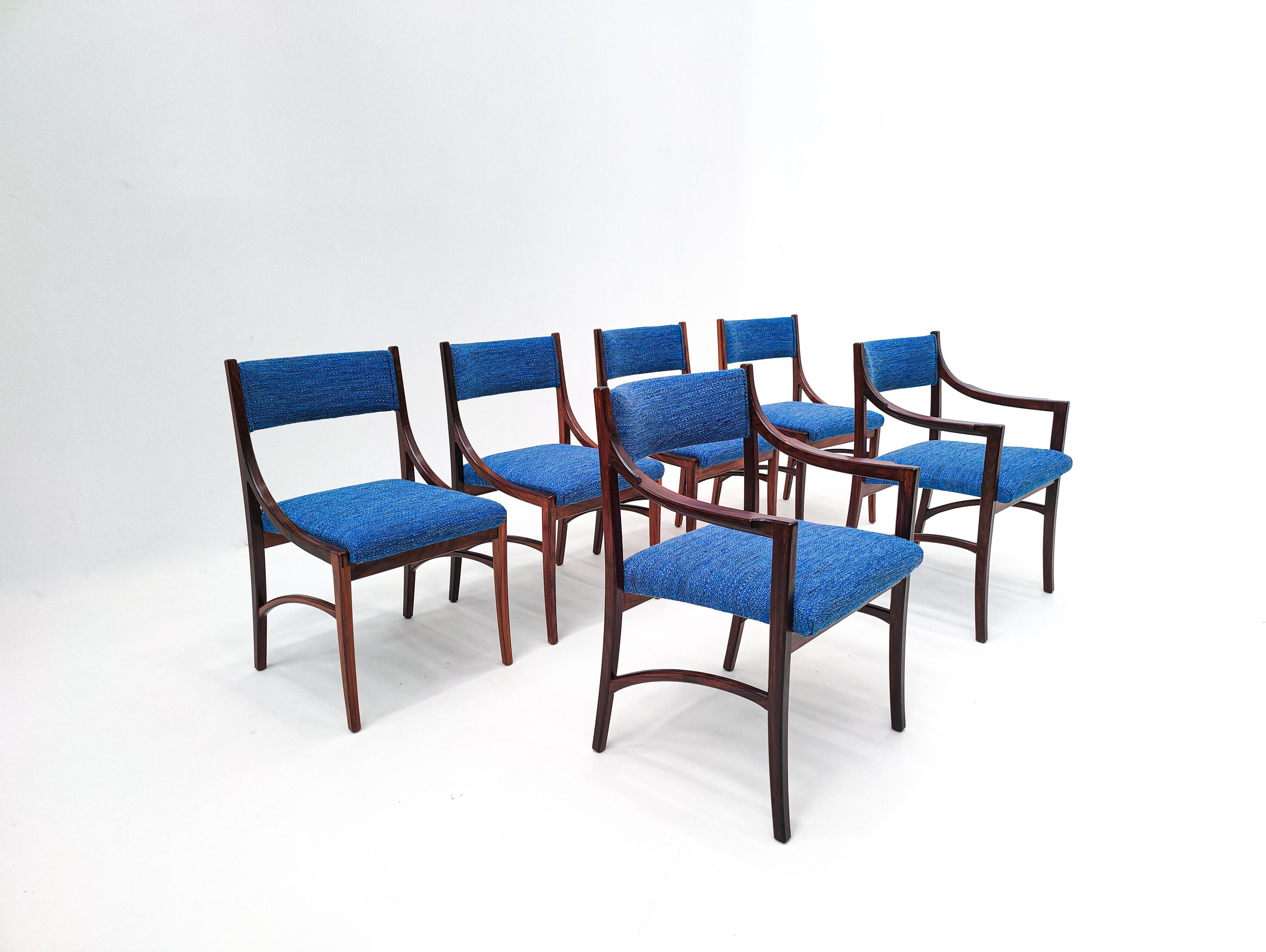 Mid-Century Modern Mid-Century Set of 4 Chairs and 2 Armchairs Model 110 by Ico Parisi, Italy, 1960