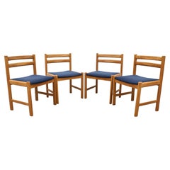 Vintage Mid-Century Set of 4 Danish Oak Dining Chairs, 1970's