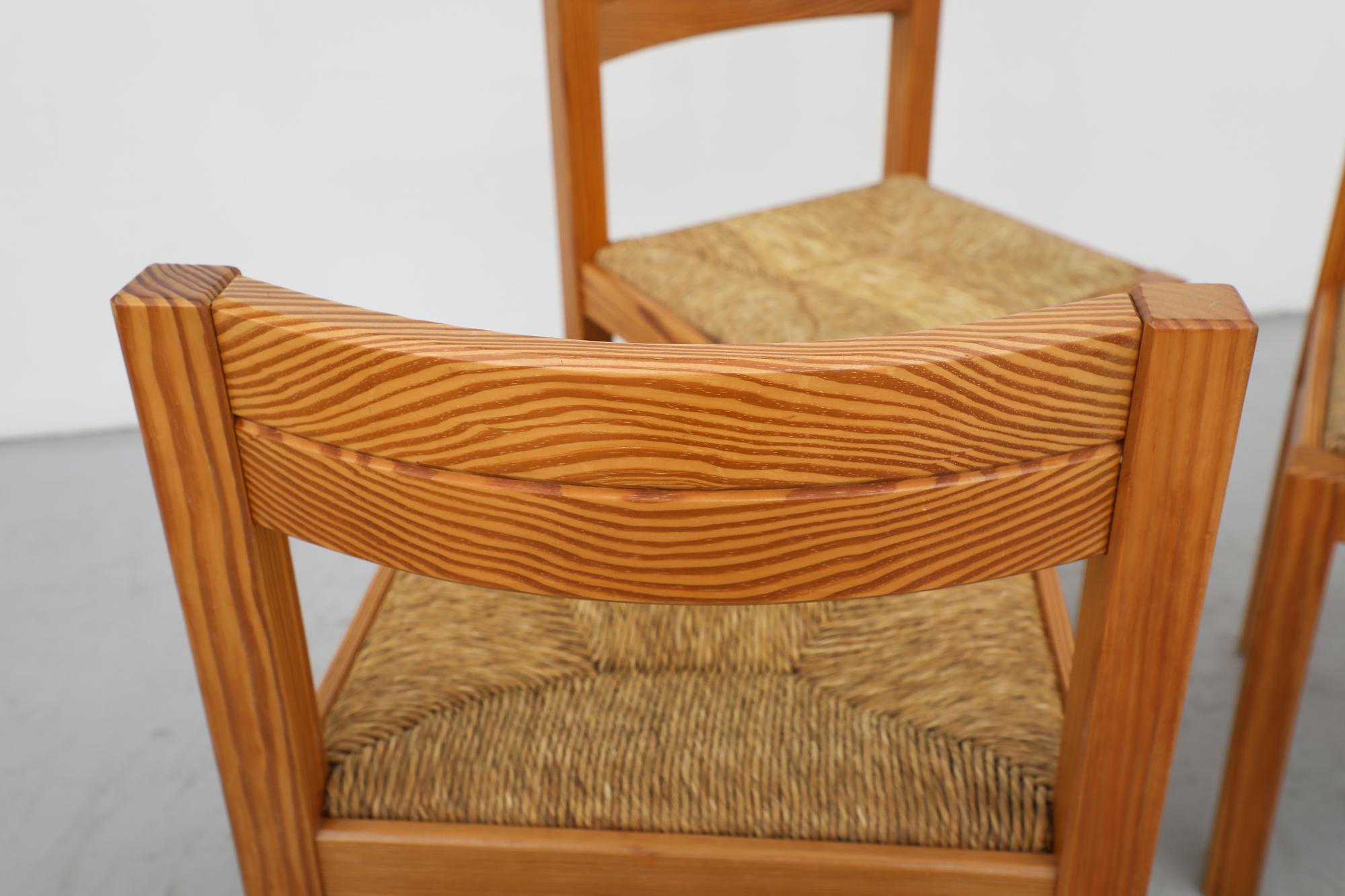 Mid-Century Set of 4 Magistretti Style Pine Dining Chairs by Martin Visser 2