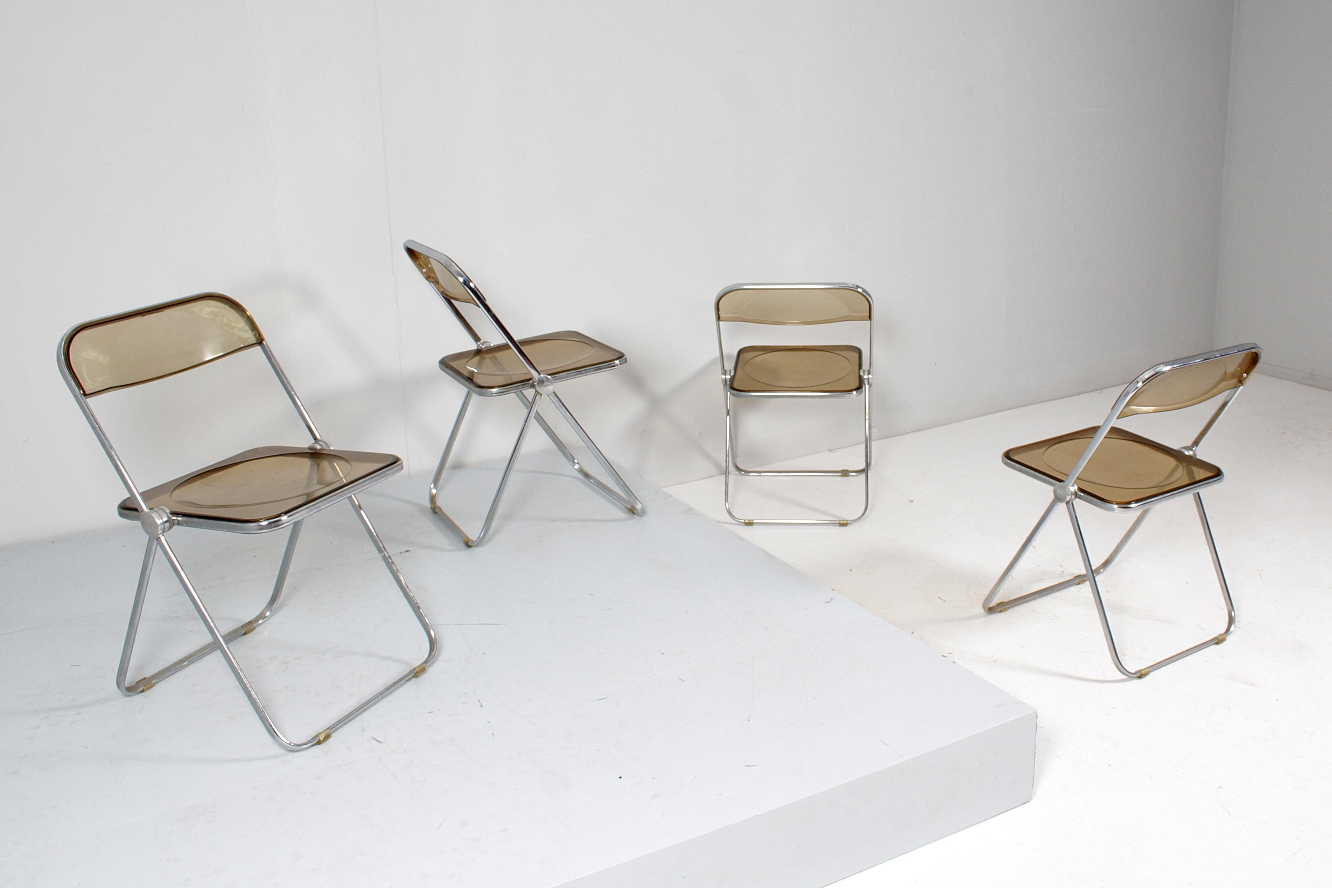 Ensemble de 4 chaiseslia de G. Piretti pour Anonima Castelli, Italie, années 1970 en vente 3