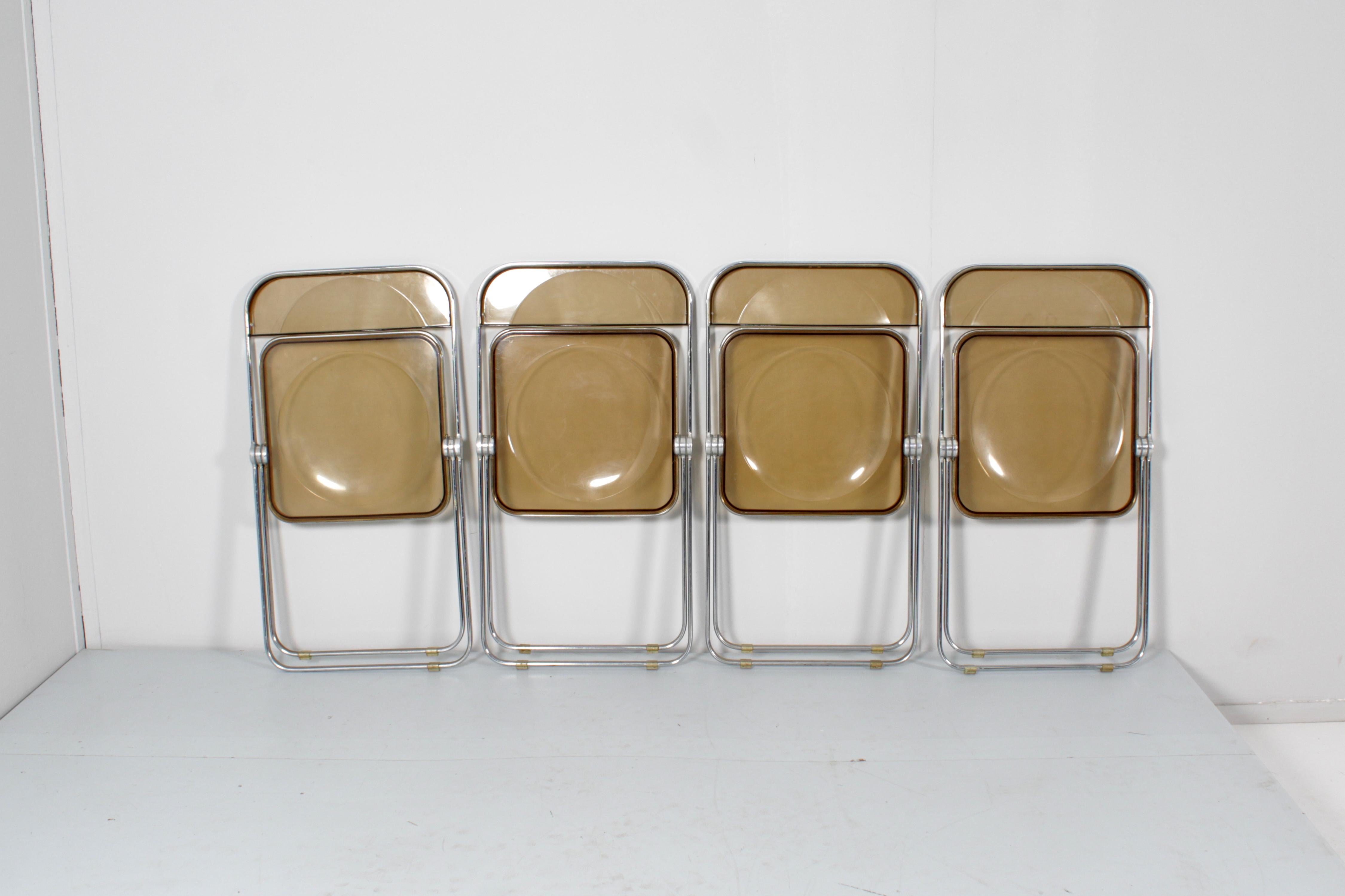 Ensemble de 4 chaiseslia de G. Piretti pour Anonima Castelli, Italie, années 1970 en vente 4