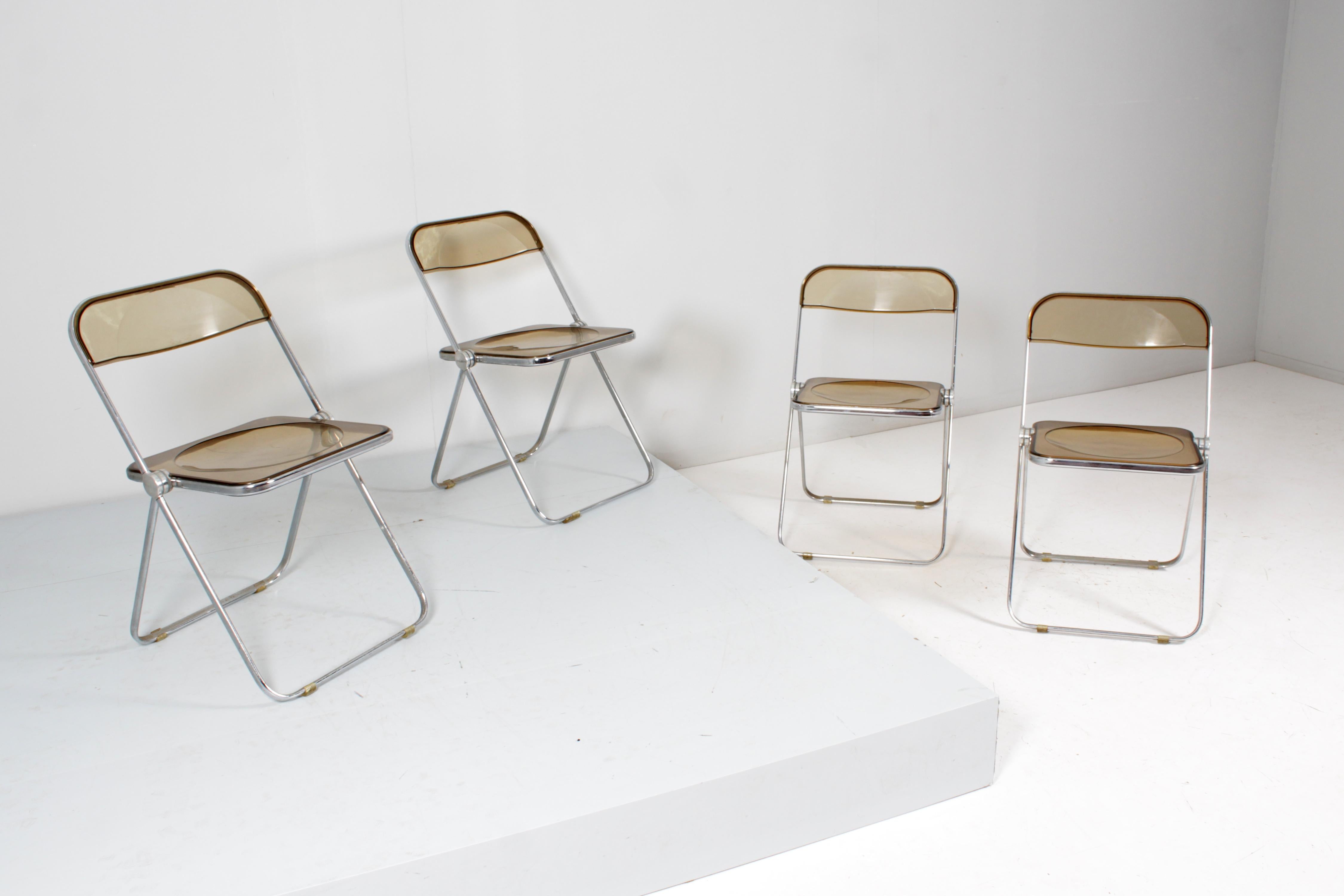 Ensemble de 4 chaiseslia de G. Piretti pour Anonima Castelli, Italie, années 1970 en vente 1