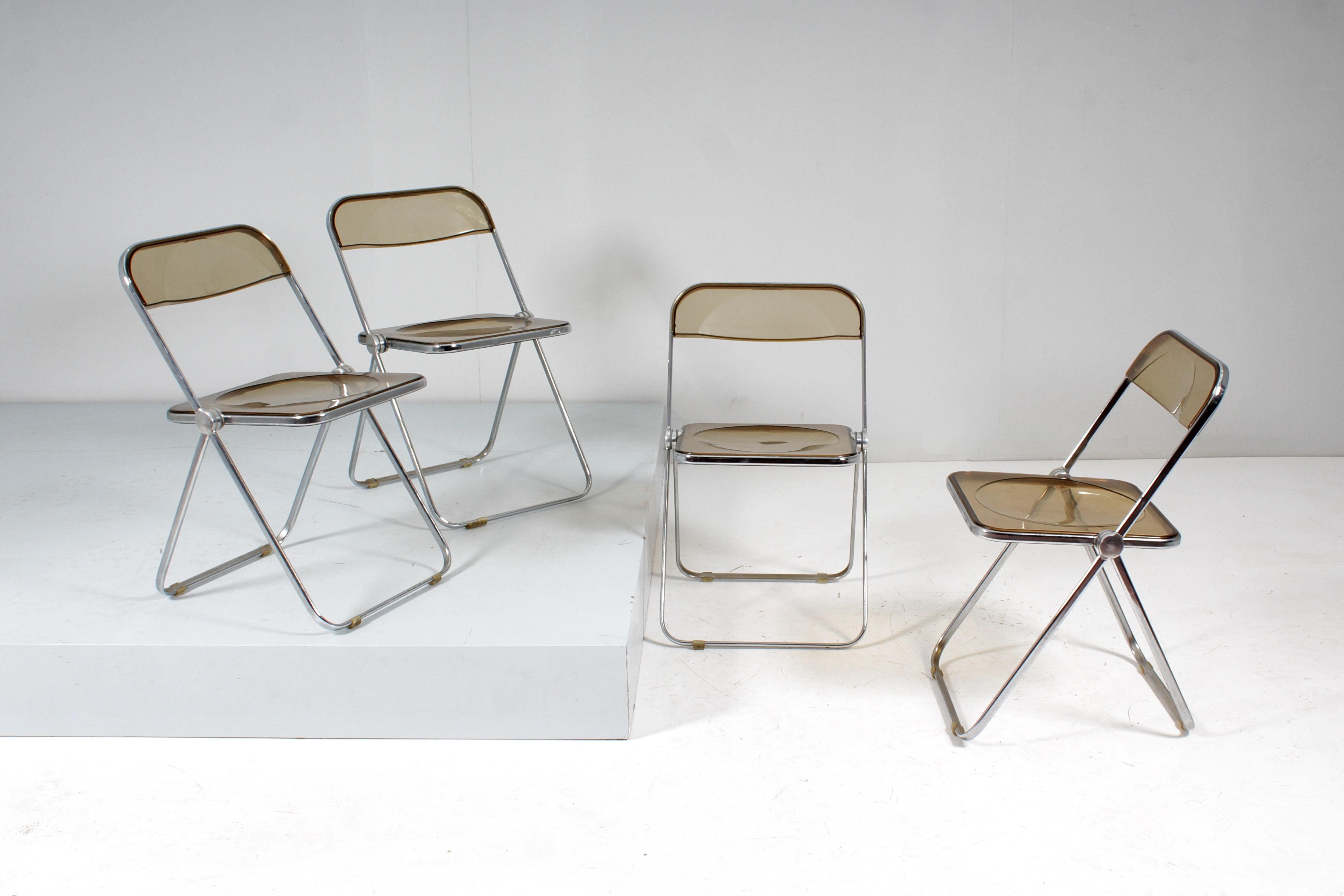 Ensemble de 4 chaiseslia de G. Piretti pour Anonima Castelli, Italie, années 1970 en vente 2