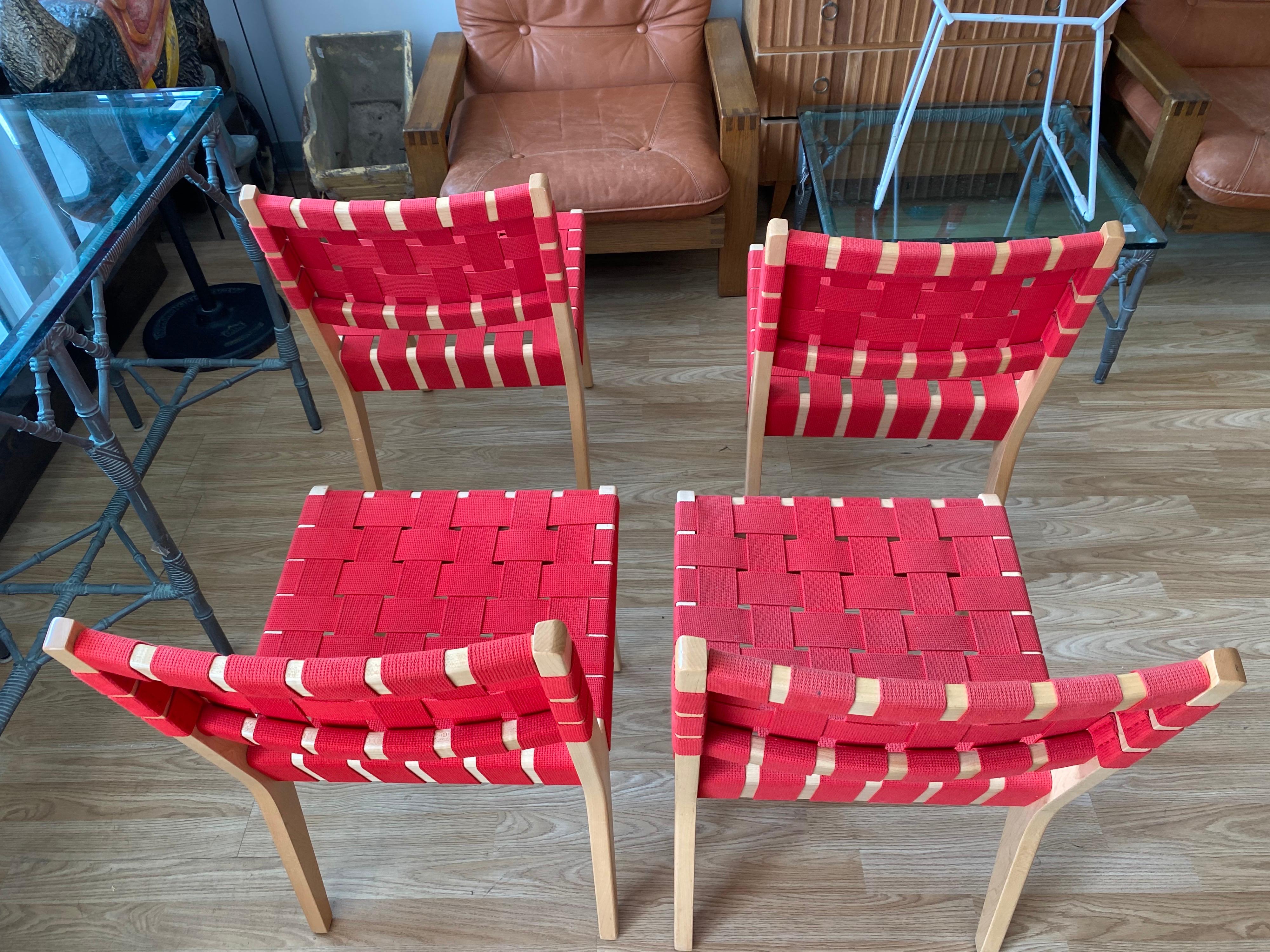 Lacquered Mid-Century Set of 4 Side/Dining Chairs by Jens Risom Knoll Studio Chairs