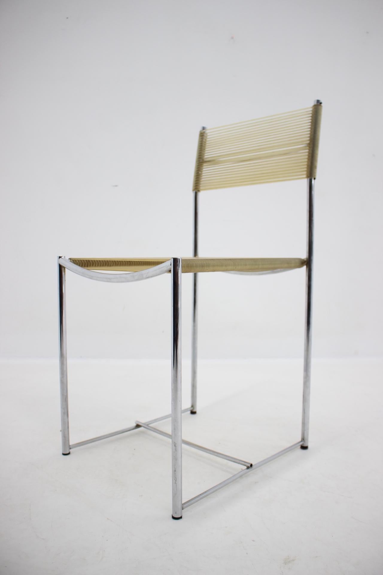 Late 20th Century Midcentury Set of 4 Spaghetti Chairs by G. Belotti for Alias, Italy, 1979 For Sale
