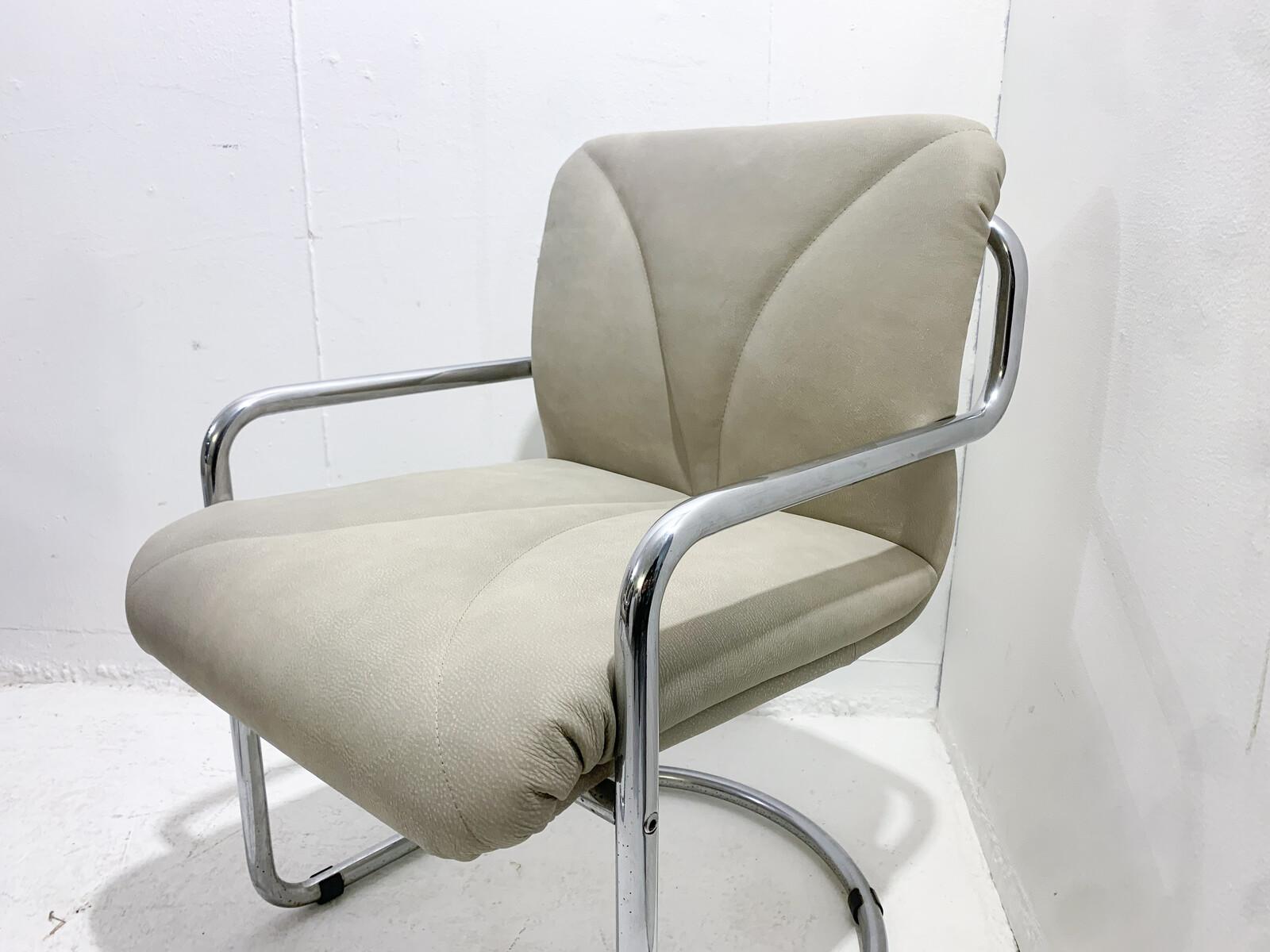 Mid-century set of 4 tubular armchairs by Guido Faleschini - Italy 1970s.