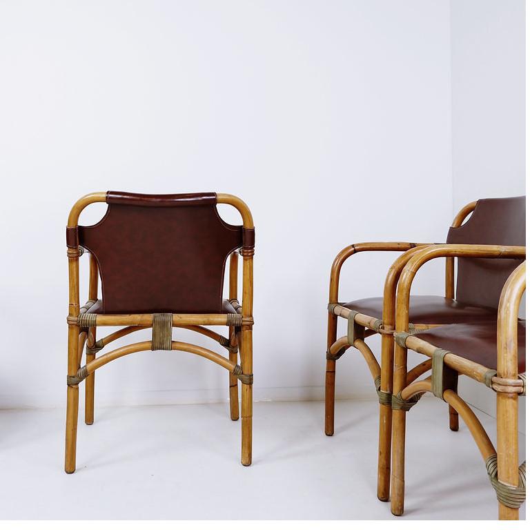 Mid Century Satz von 4 Vintage Safari Sesseln im Angebot 1