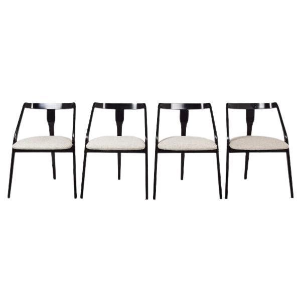 Set di 5 sedie tedesche di metà secolo in Wood con struttura nera