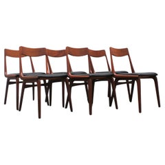Mid Century set of 6 "Boomerang" chairs by Alfred Christensen for Slagelse