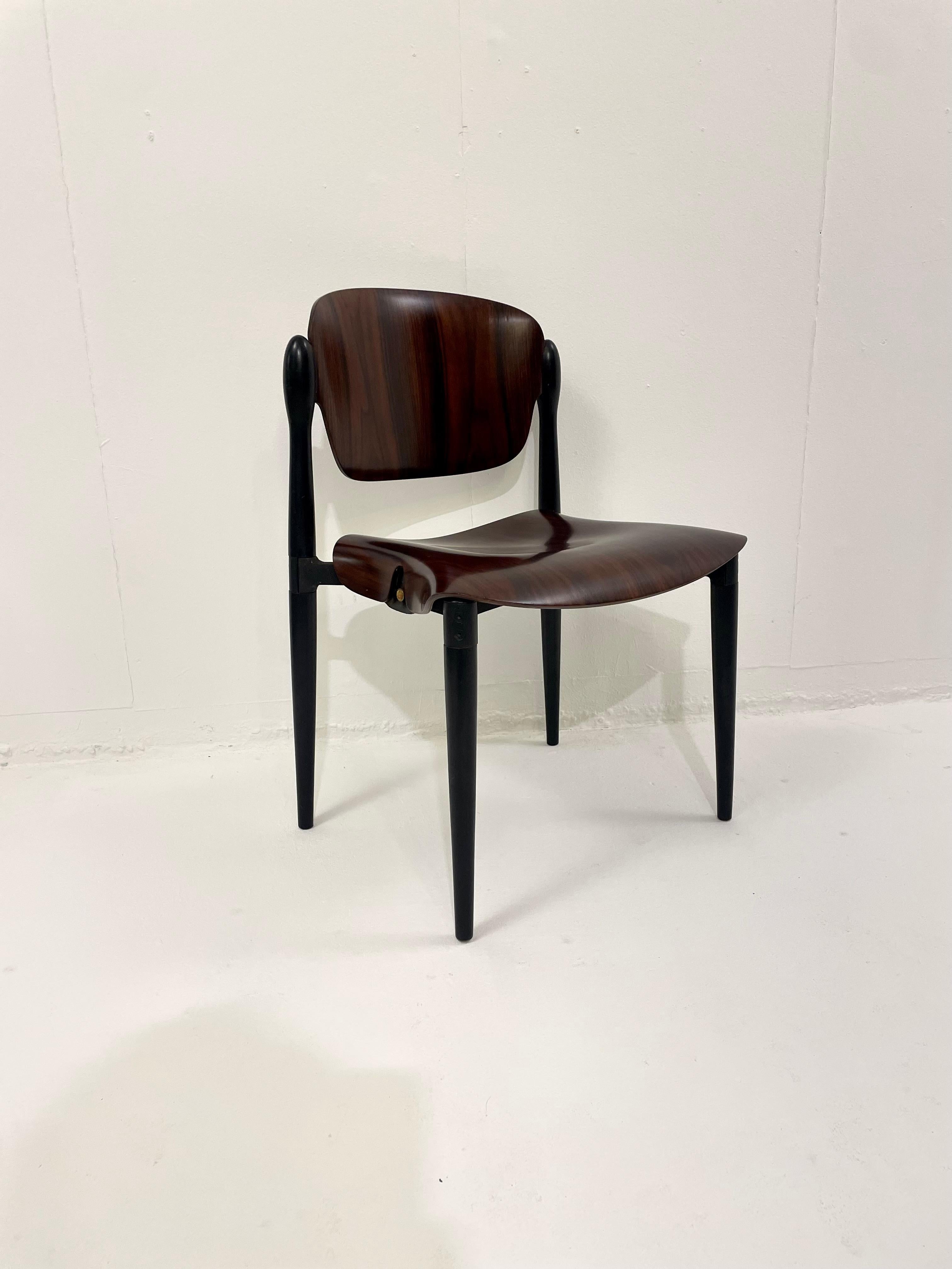 Metal Mid-Century Set of 6 Eugenio Gerli Chairs S83, Tecno, Italy, 1962 For Sale