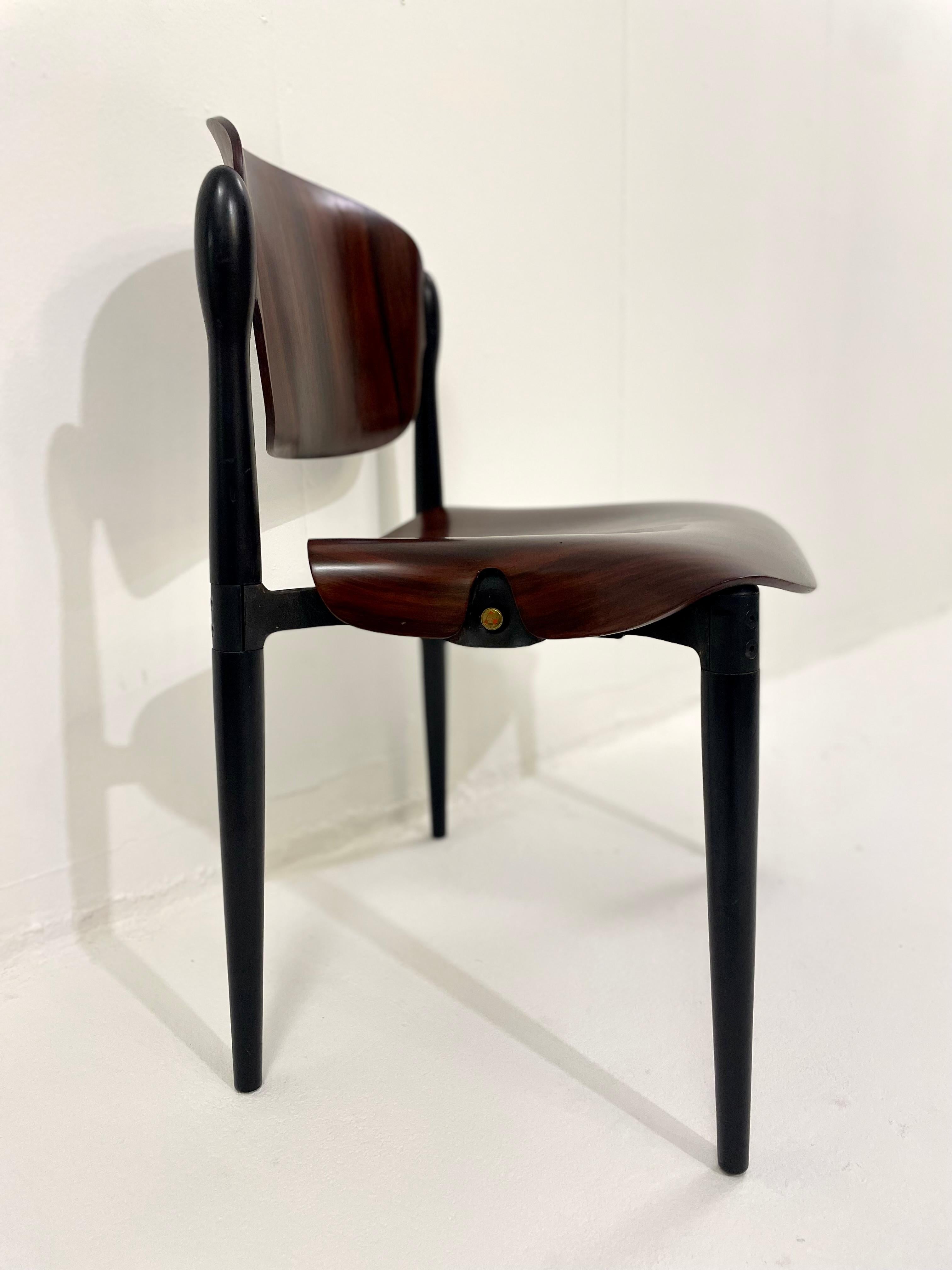 Mid-Century Set of 6 Eugenio Gerli Chairs S83, Tecno, Italy, 1962 For Sale 1