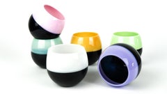 Midcentury Set of 6 "Goti De Fornasa" Colorful Murano Drinking Glasses Tumbler