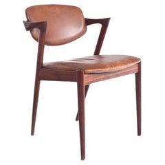 Mid Century Set of 6 Kai Kristiansen Rosewood Model 42 Dining Chairs, 1960's