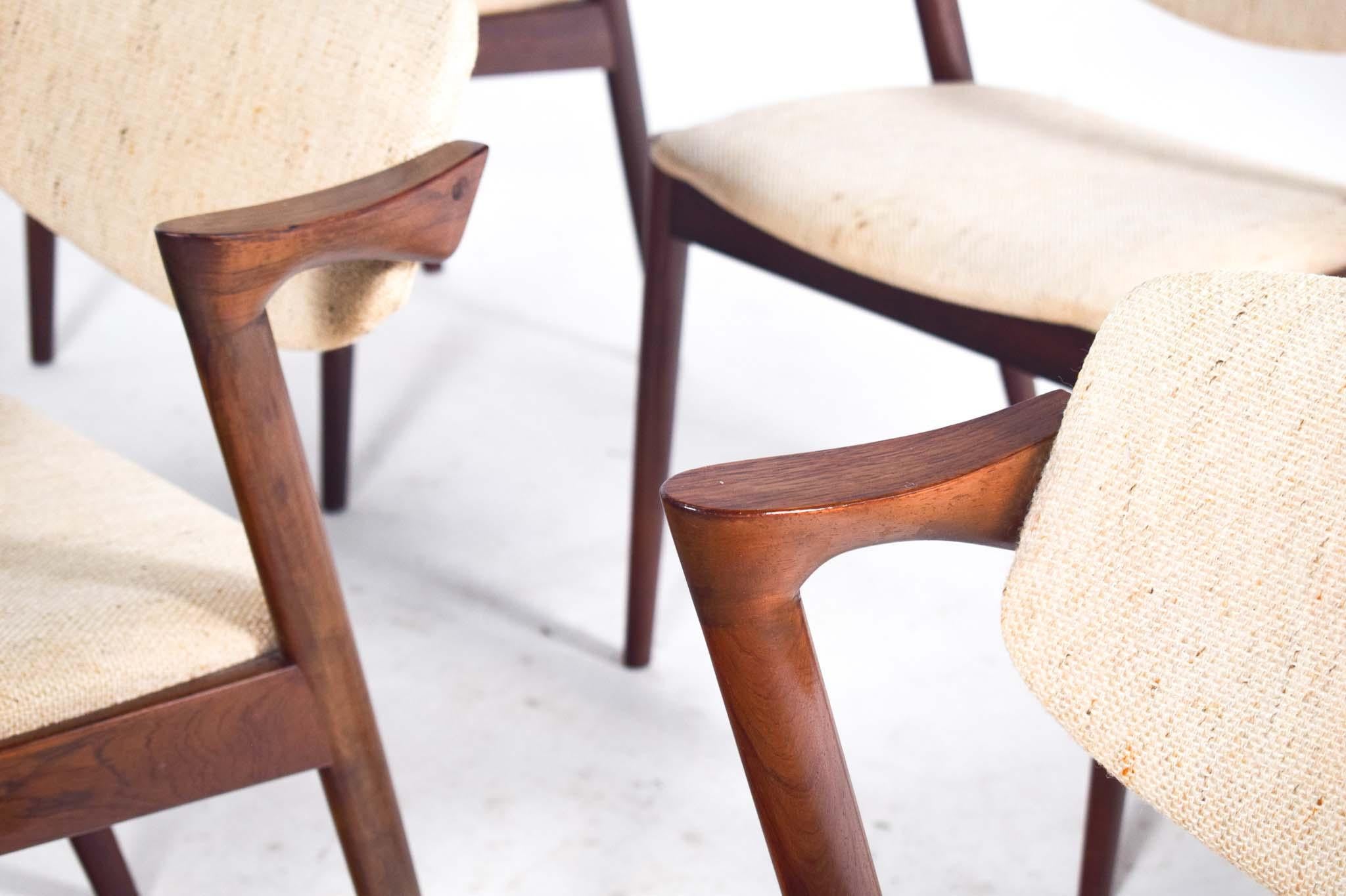 Set di 6 sedie da pranzo Kai Kristiansen modello 42 in legno di palissandro del Mid Century 4