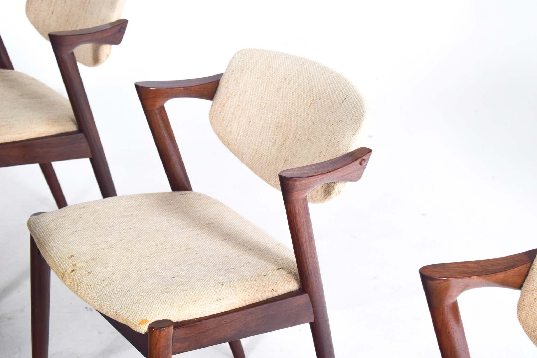 Set di 6 sedie da pranzo Kai Kristiansen modello 42 in legno di palissandro del Mid Century 5