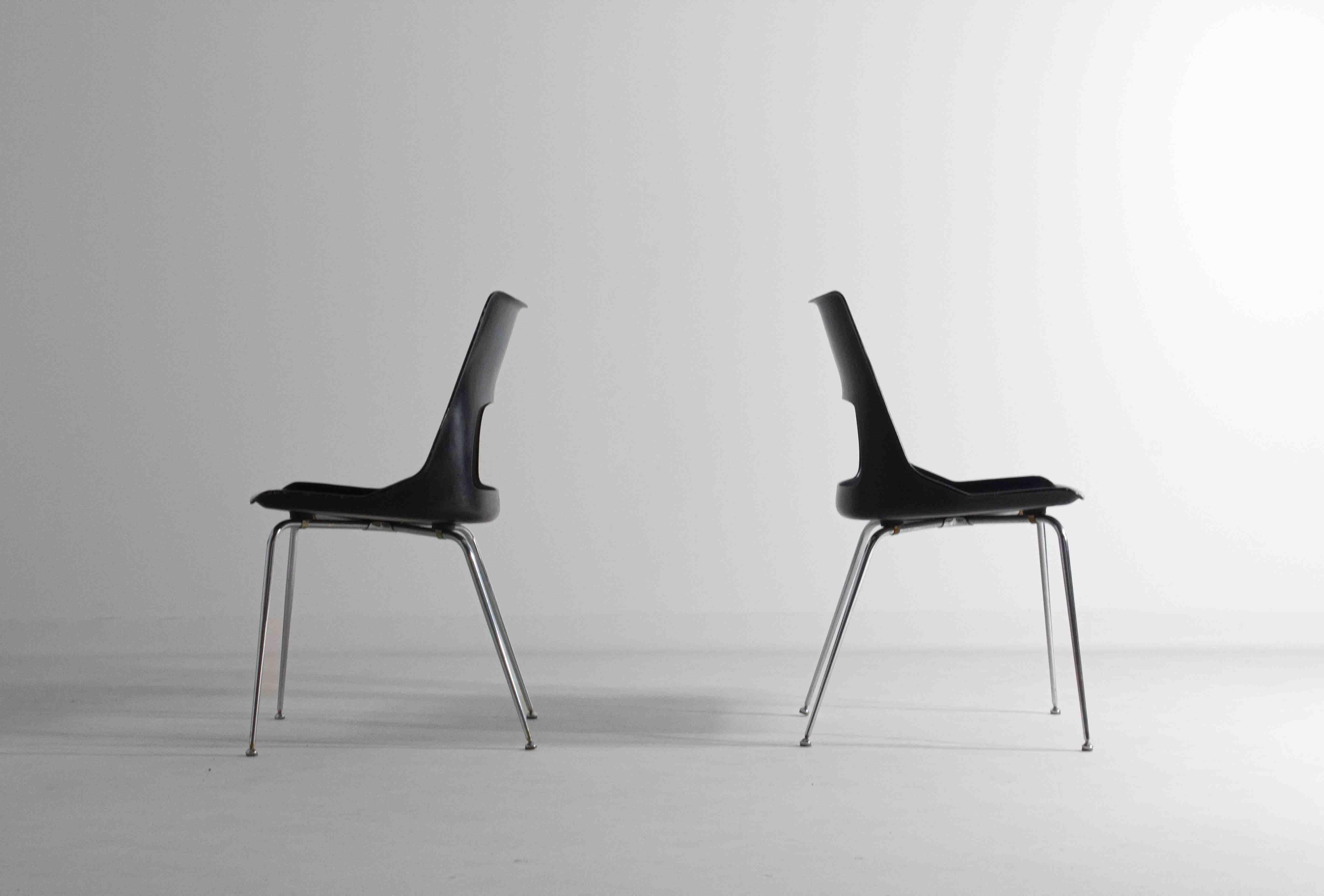 Milieu du XXe siècle Ensemble de 6 chaises Kay Korbing pour Fibrex, Danemark, années 1960 en vente