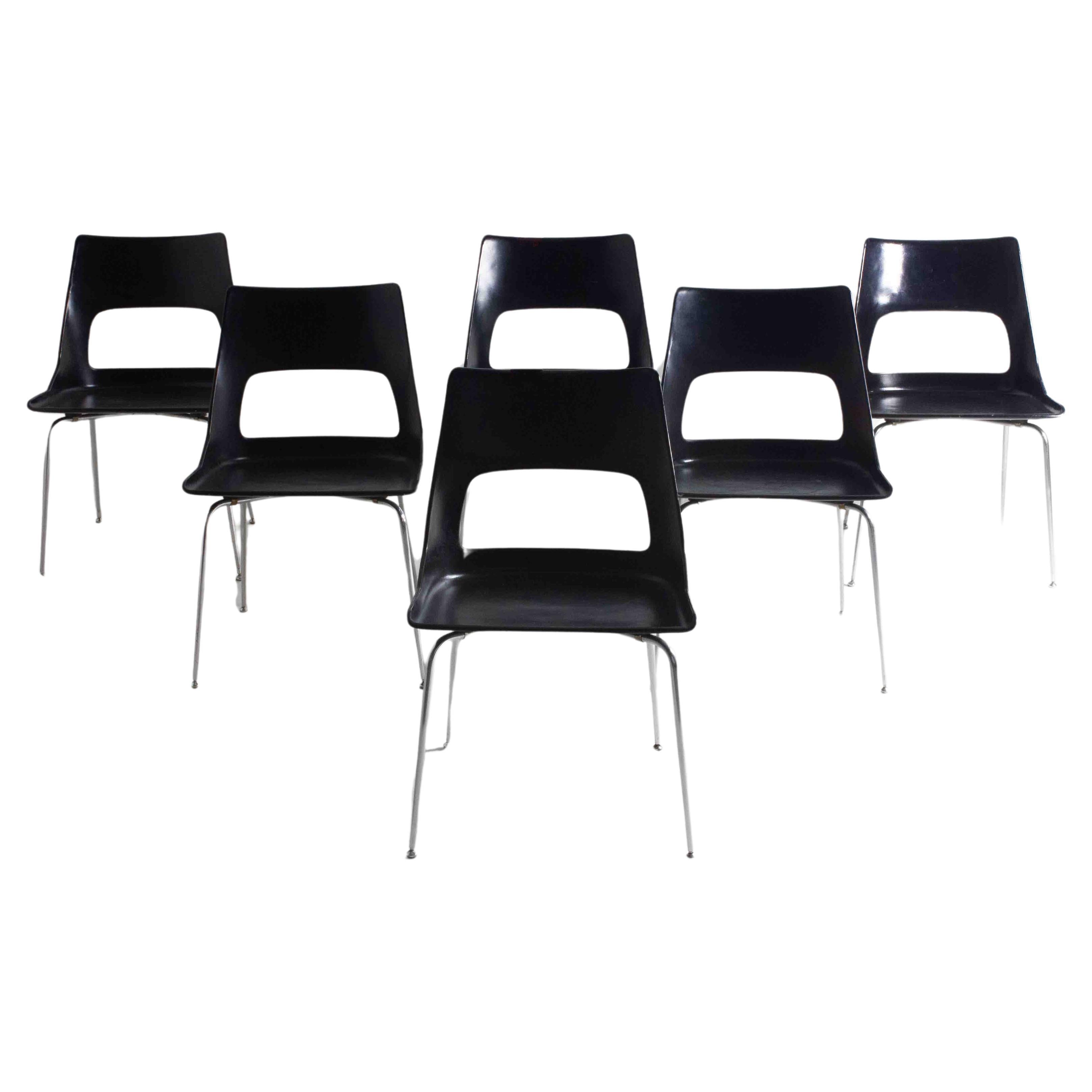 Mid-century set of 6 Kay Korbing chair for Fibrex, Denmark 1960s For Sale