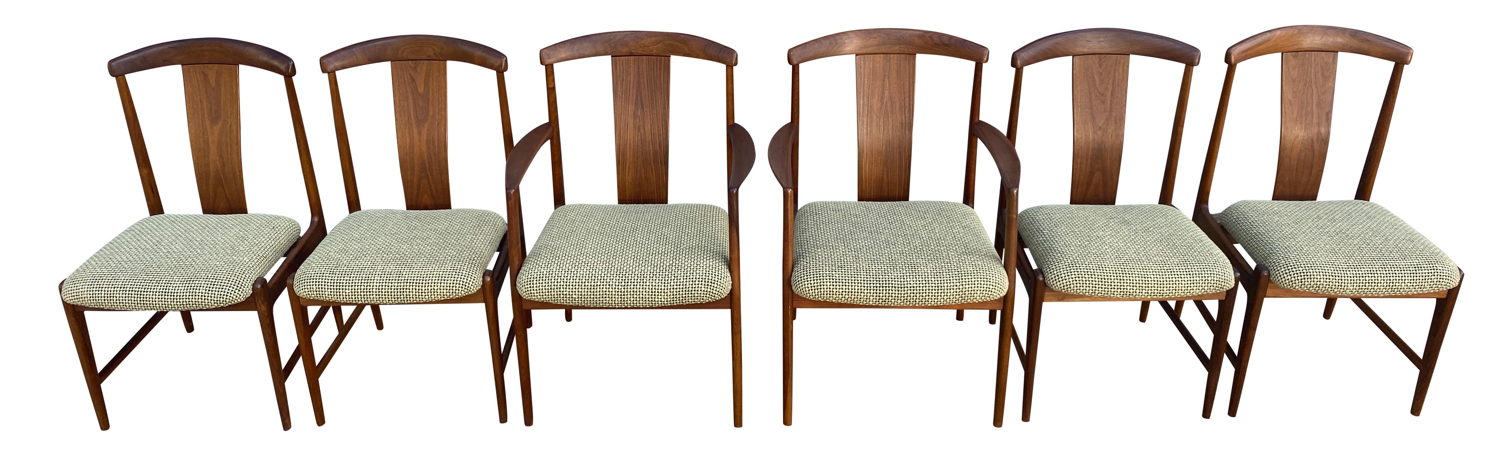 Mid-Century Modern Midcentury Set of 6 Teak Dining Chairs by Folke Ohlsson for DUX