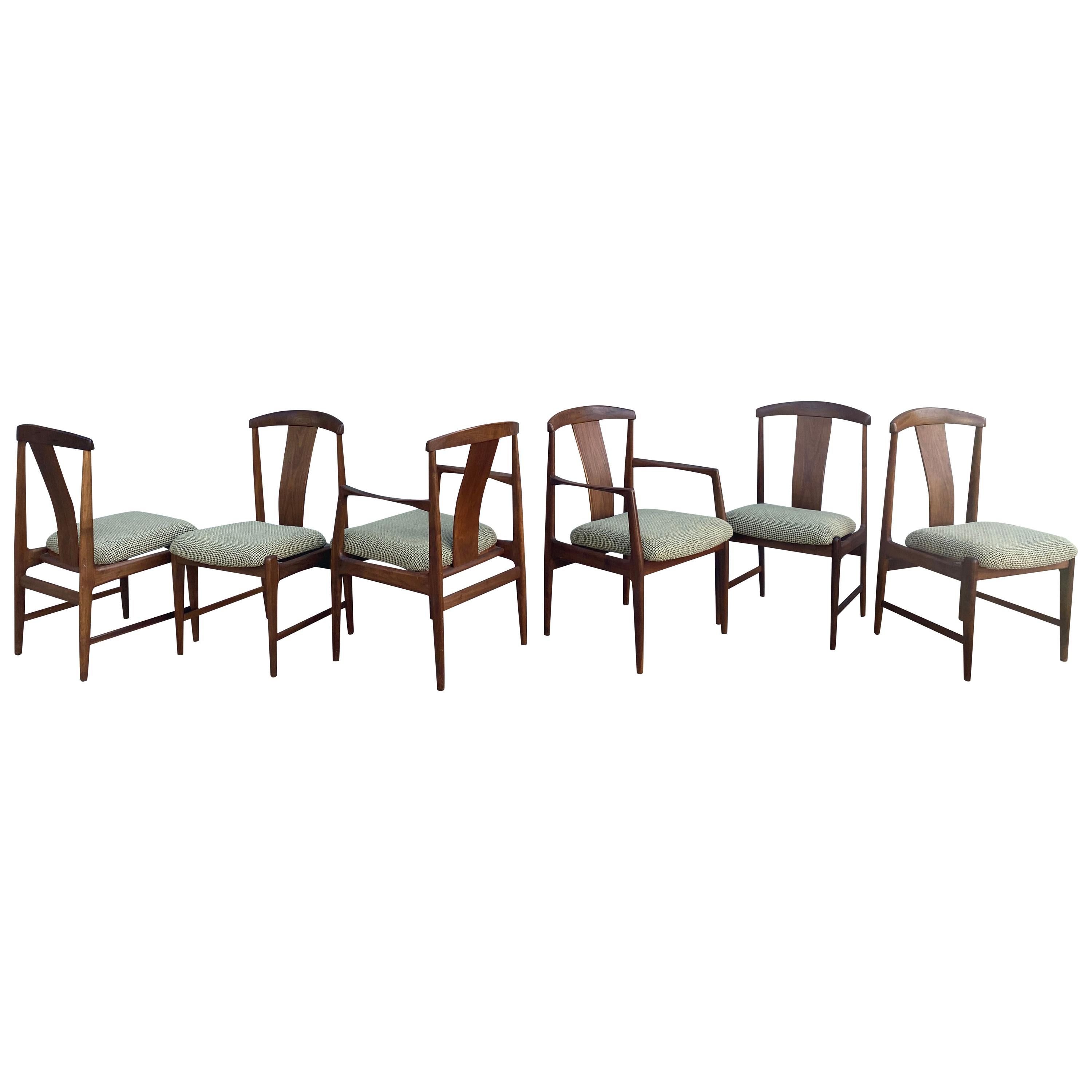 Midcentury Set of 6 Teak Dining Chairs by Folke Ohlsson for DUX