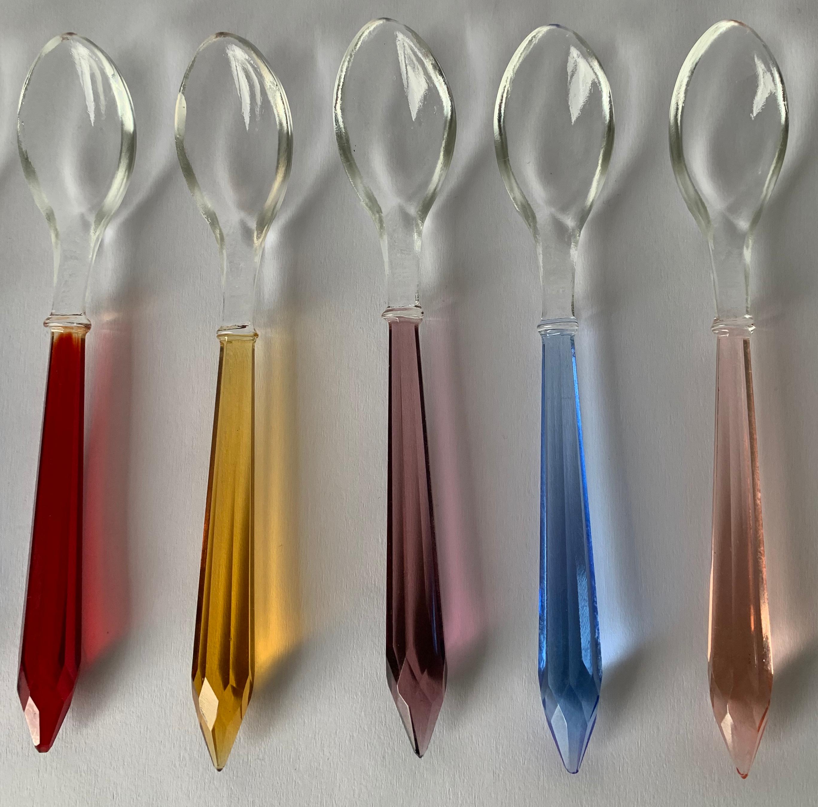 small glass spoons
