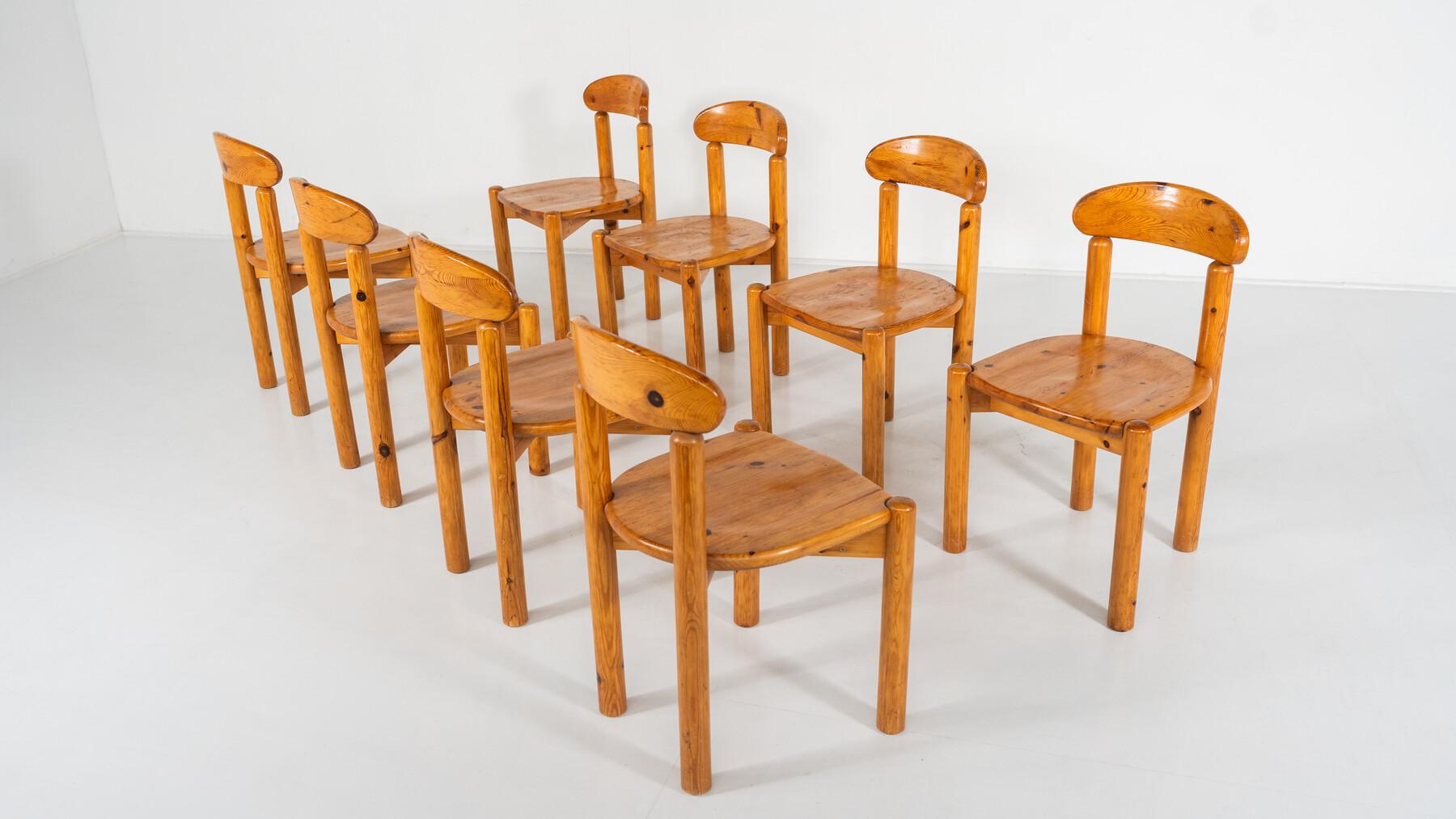 Mid-Century Set of 8 Pitchpin Chairs by Rainer Daumiller, 1970s For Sale 3