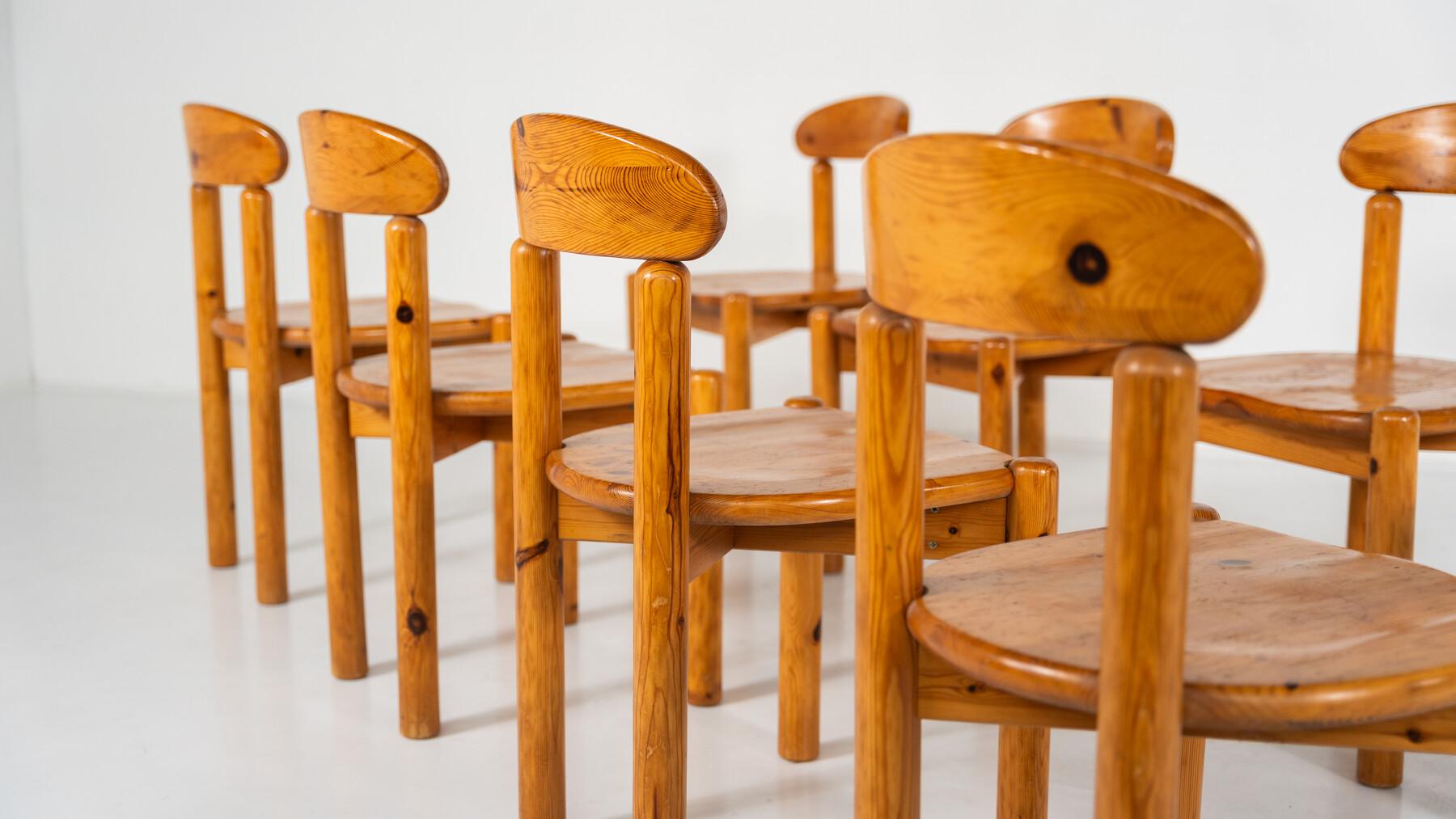 Set aus 8 Pitchpin-Stühlen von Rainer Daumiller aus der Mitte des Jahrhunderts, 1970er Jahre im Angebot 4