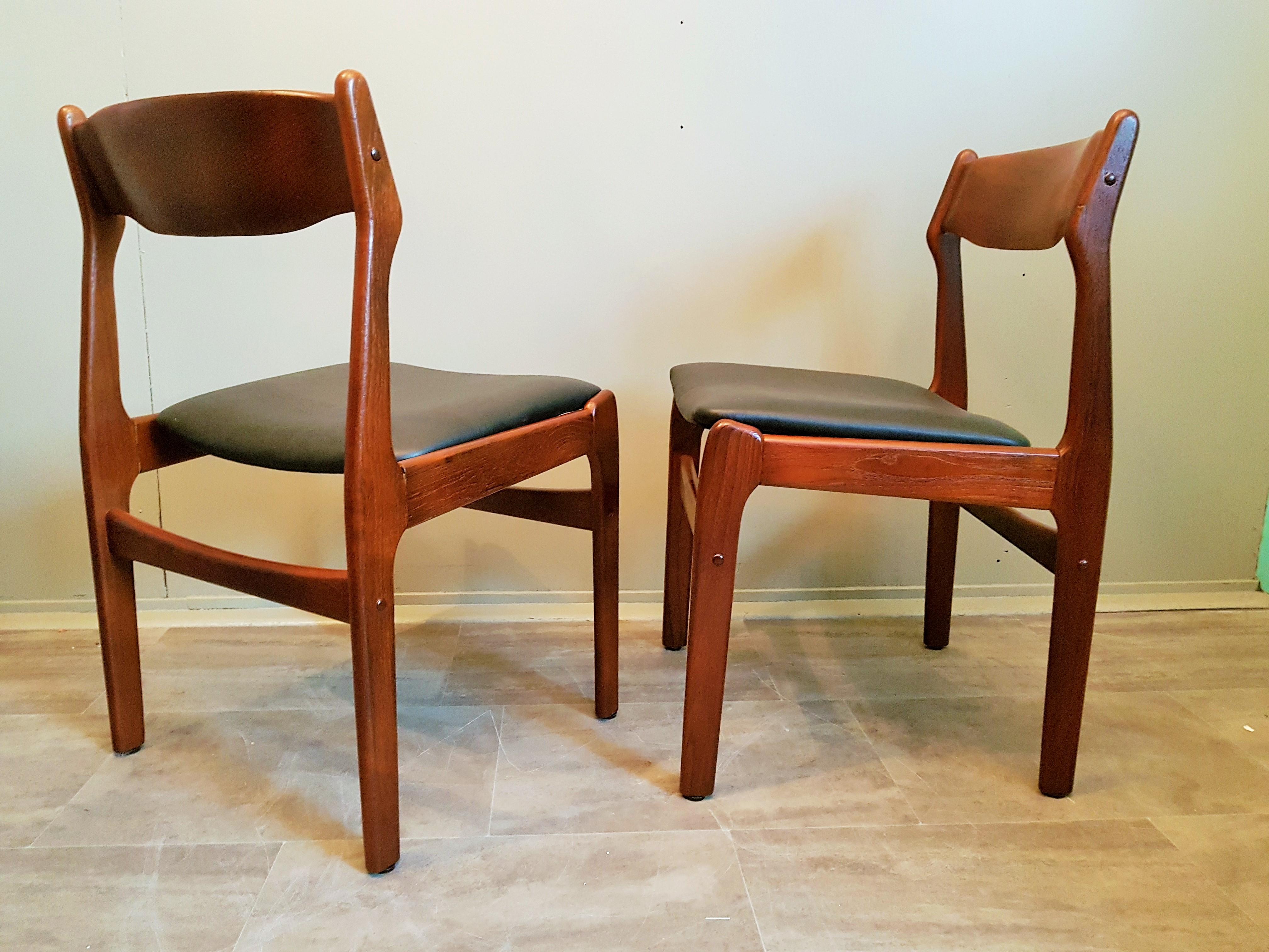 Midcentury Set of 8 Refinished Danish Erik Buch Dining Chairs in Teak, 1960 2