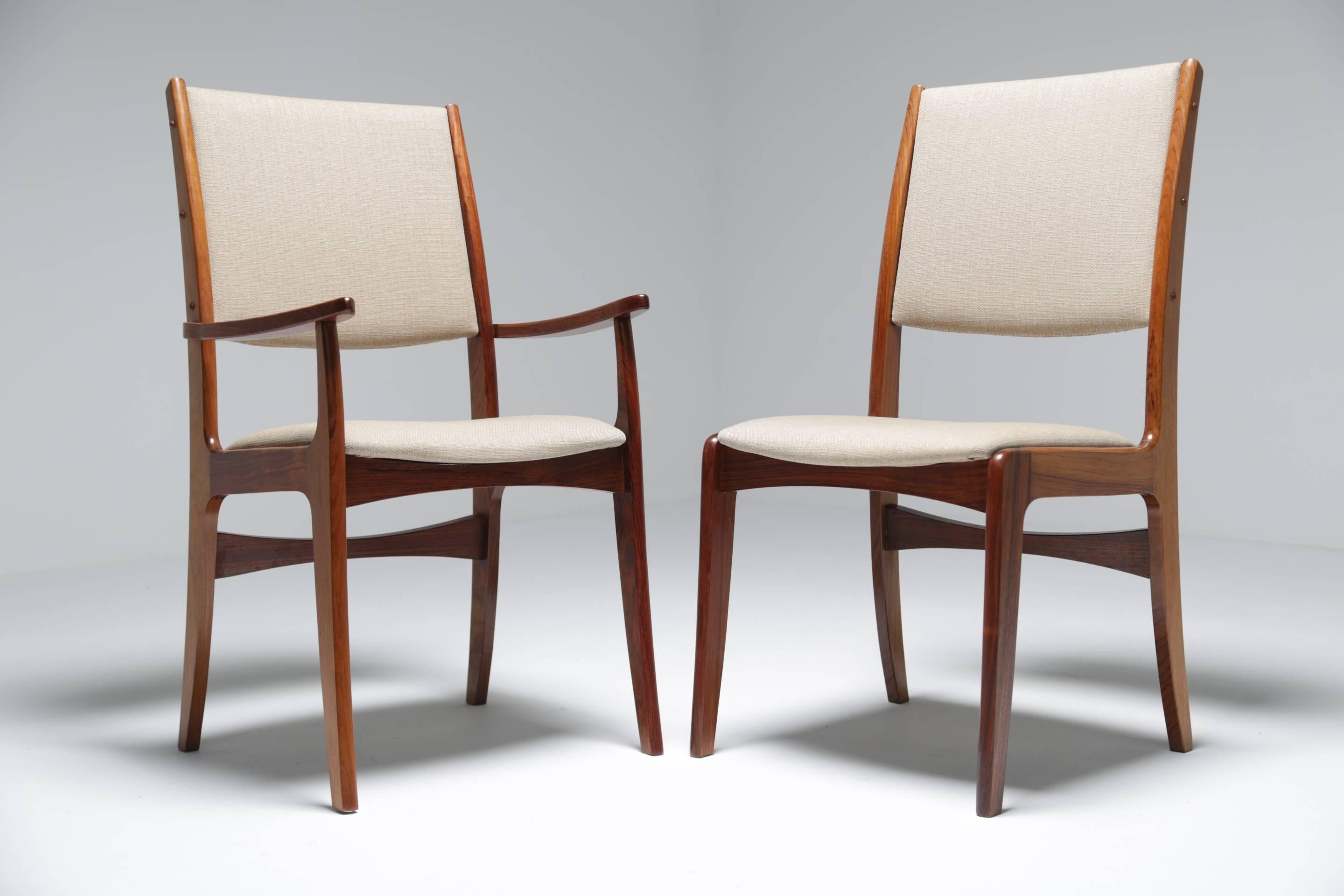 Joinery Midcentury Set of eight Rosewood Dining Chairs by Johannes Andersen