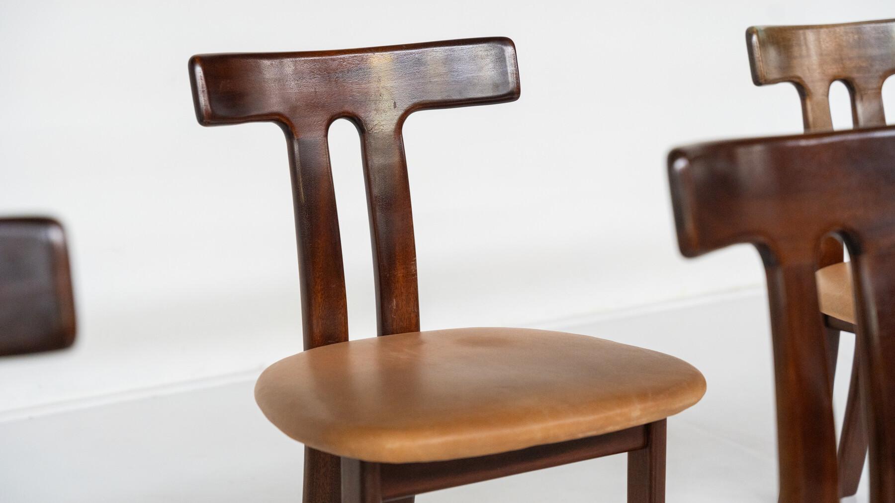 Satz von 8 T-Stühlen im skandinavischen Stil, Mid-Century-Stil, 1960er Jahre im Angebot 3