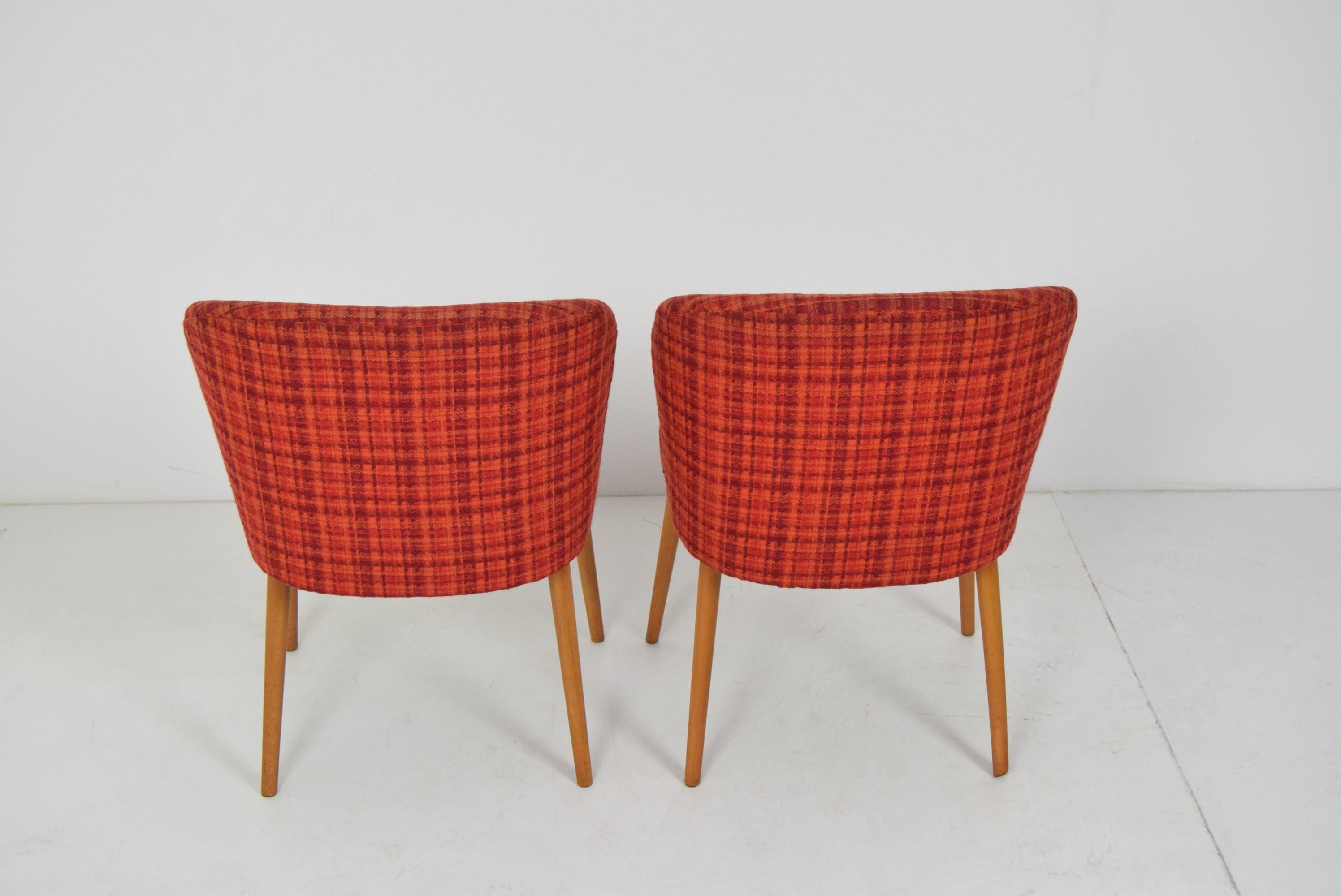 Midcentury Set of Designed Upholstered Chairs, 1960s In Good Condition For Sale In Praha, CZ