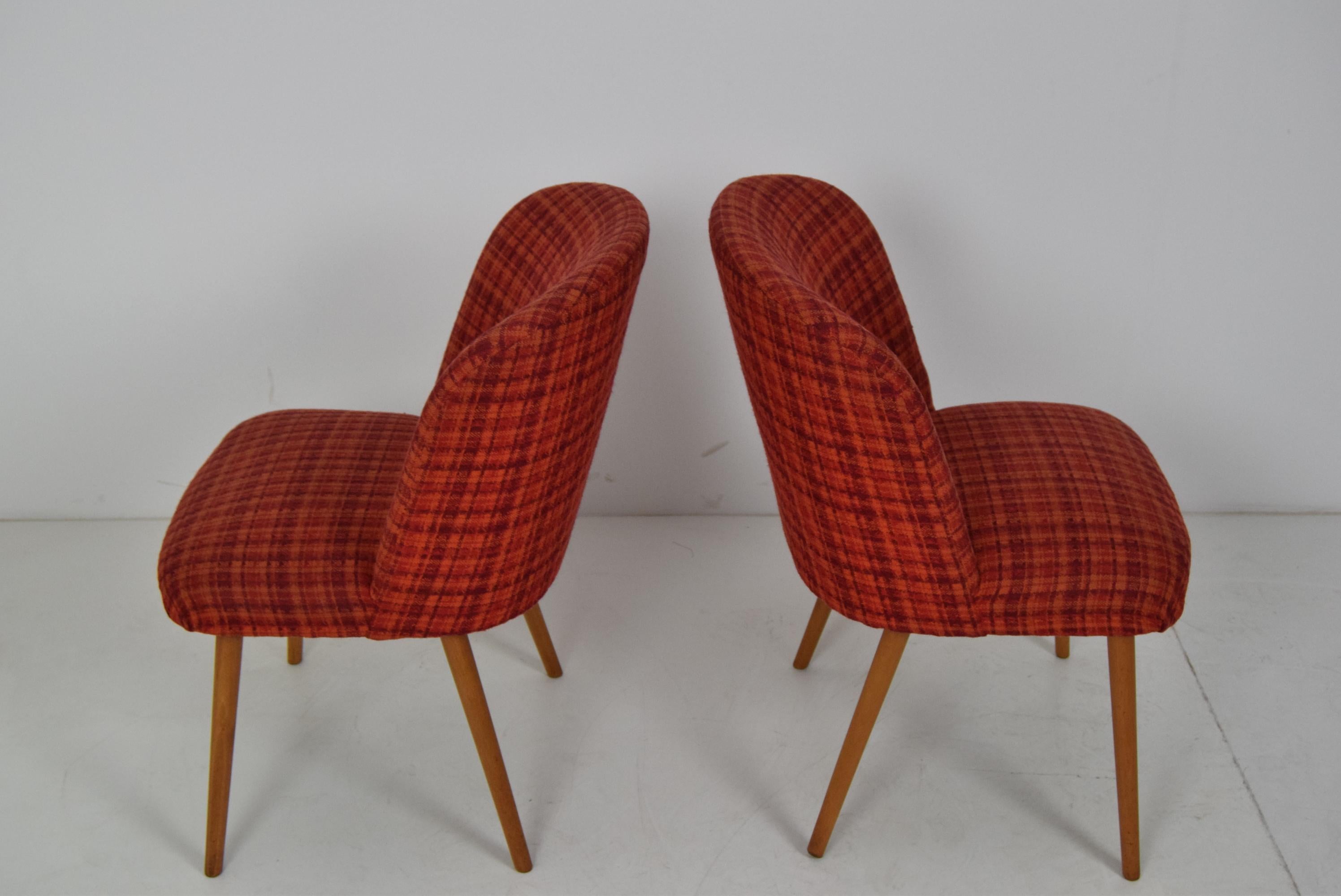Fabric Midcentury Set of Designed Upholstered Chairs, 1960s For Sale