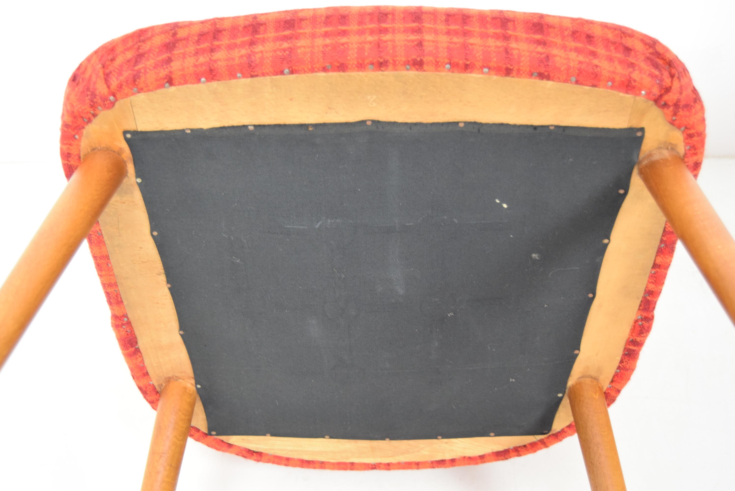 Set von gepolsterten Stühlen aus der Mitte des Jahrhunderts, 1960er Jahre im Angebot 2