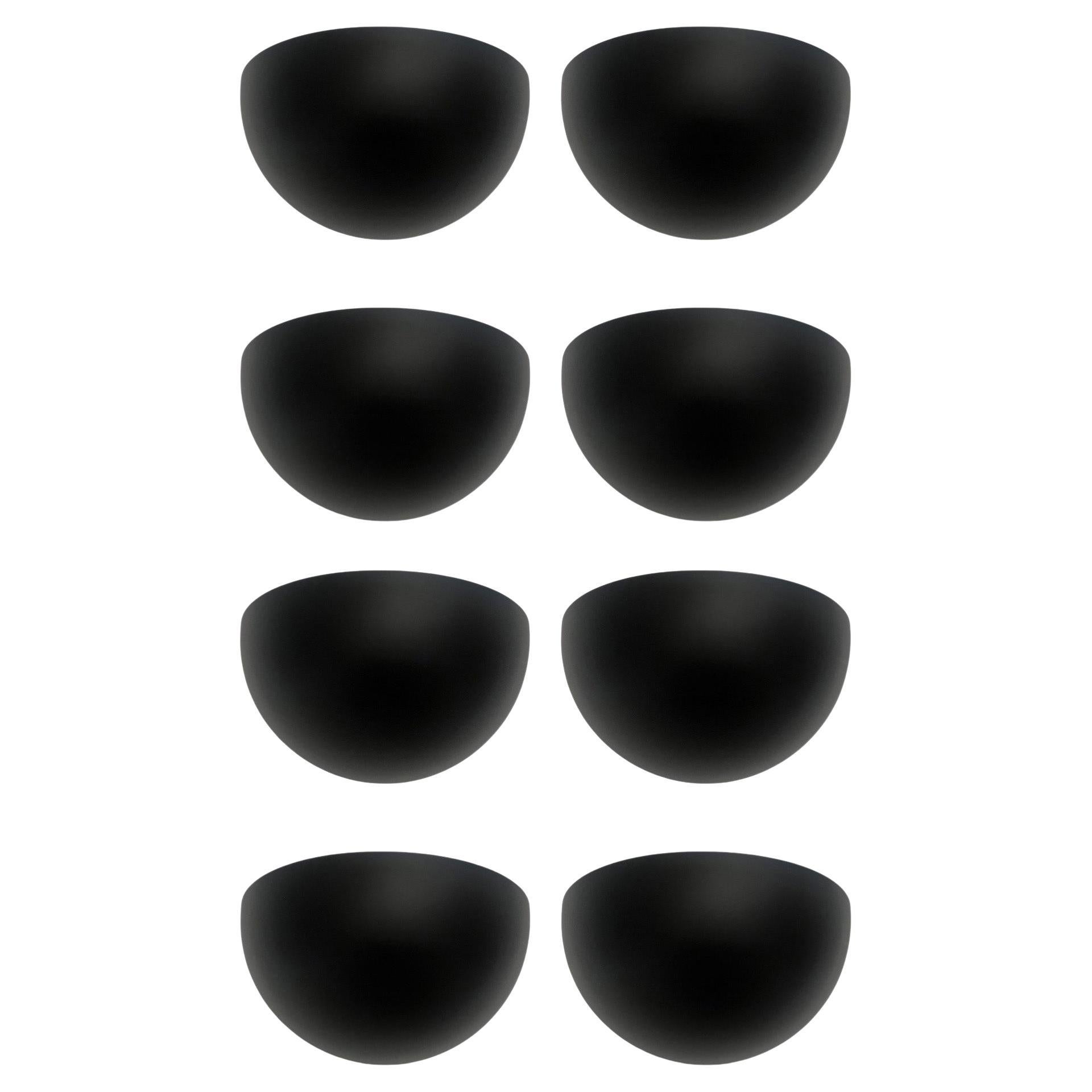 Mid-Century Set of Eight Black Metal Wall Sconces by Estiluz, Barcelona, 1970s