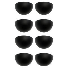 Mid-Century Set of Eight Black Metal Wall Sconces by Estiluz, Barcelona, 1970s