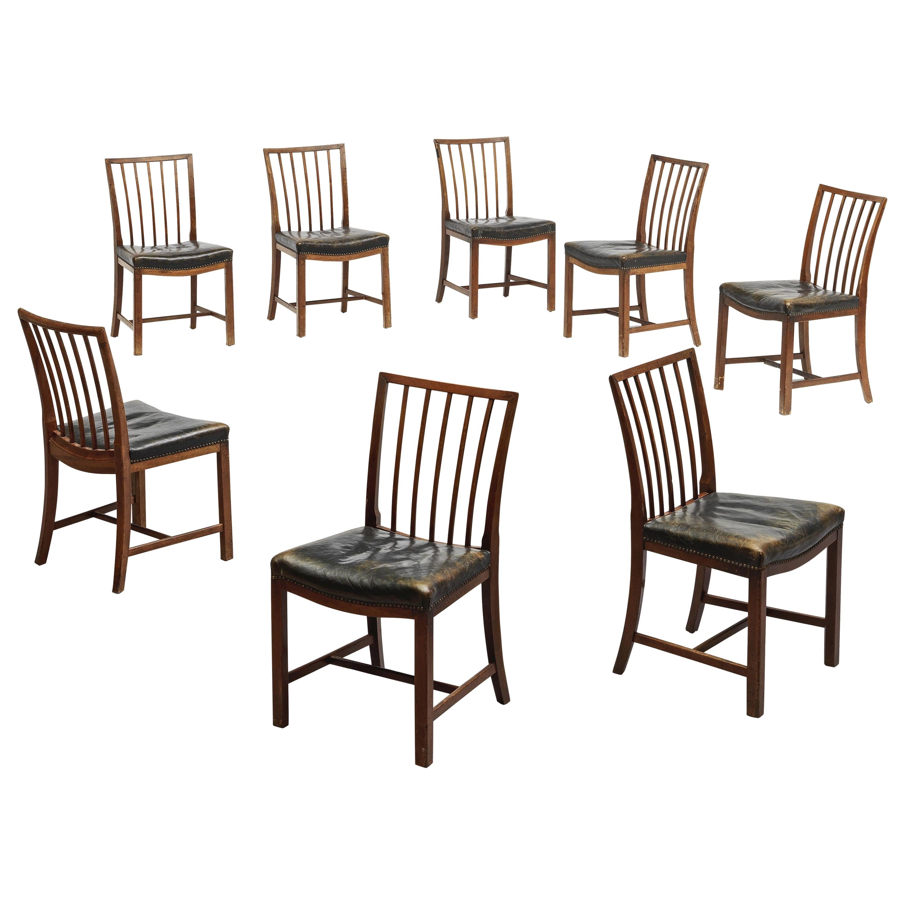 Midcentury Set of Eight Danish Dining Chairs by Frits Henningsen