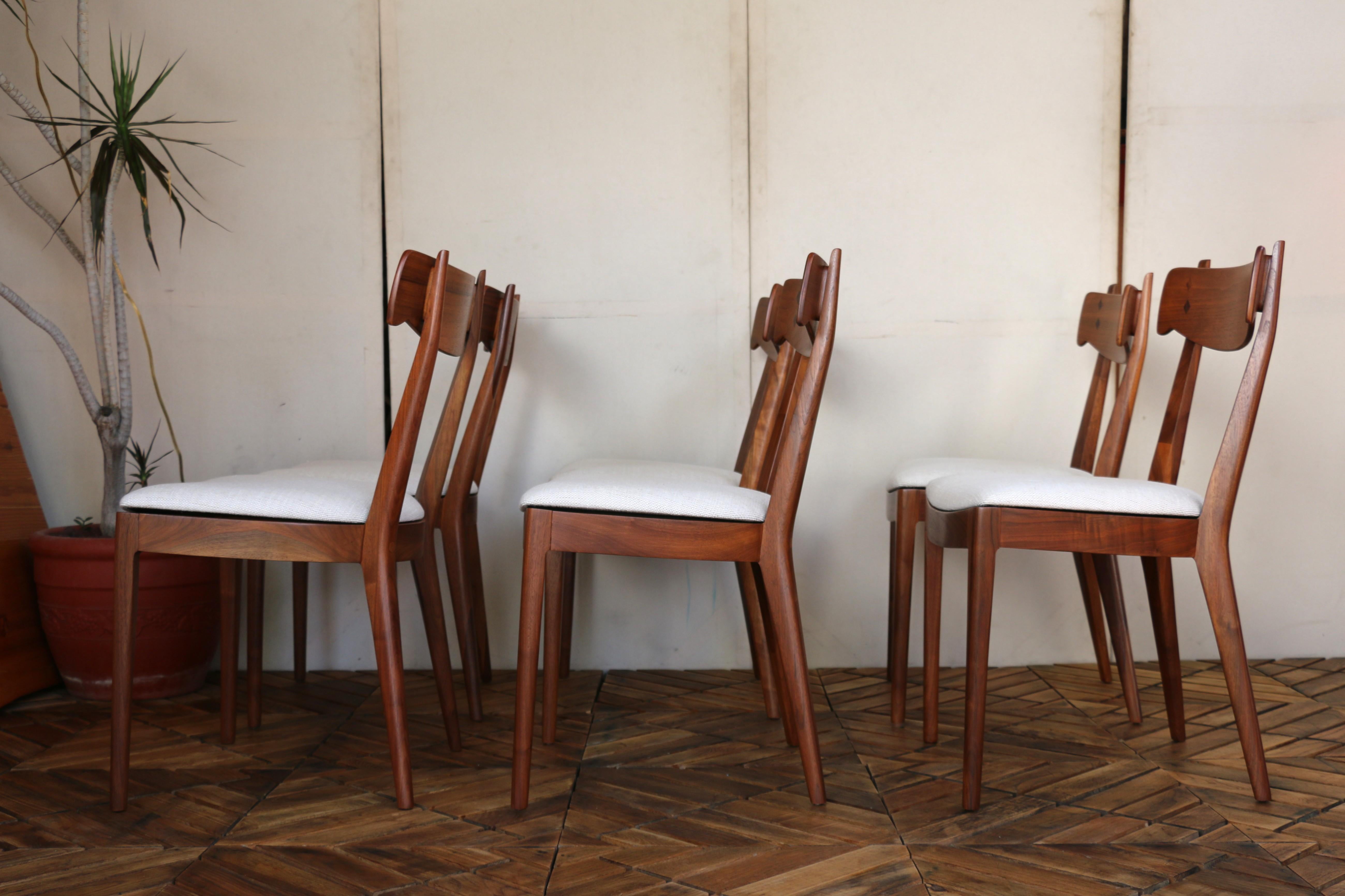 Set di otto sedie da pranzo di metà secolo di Kipp Stewart per Drexel 