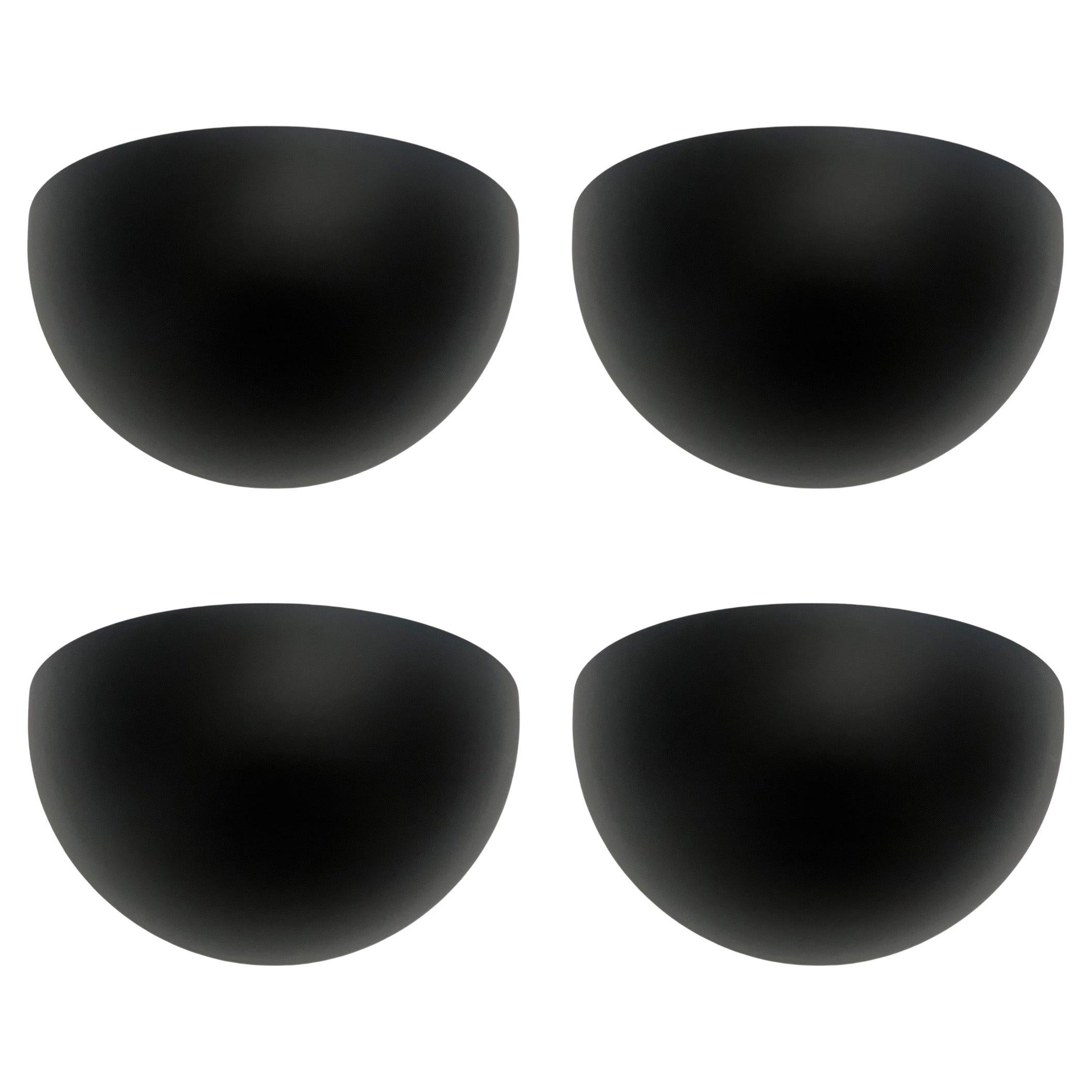 Mid-Century Set of Four Black Metal Wall Sconces by Estiluz, Barcelona, 1970s in vendita