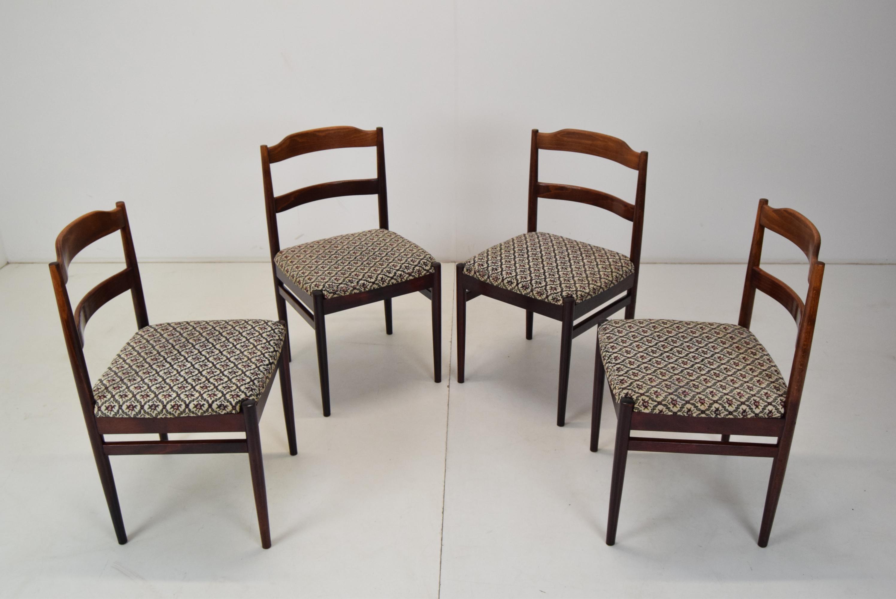 Mid-Century Modern Mid-Century Set of Four Chairs/TON, 1970's For Sale